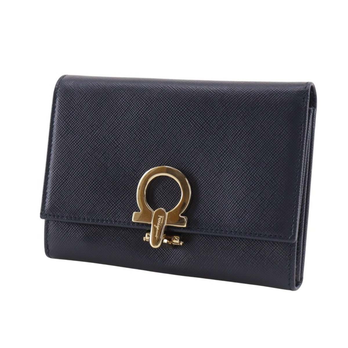 Salvatore Ferragamo Gancini Leather Wallet (Tri-Fold) (Pre-Owned)