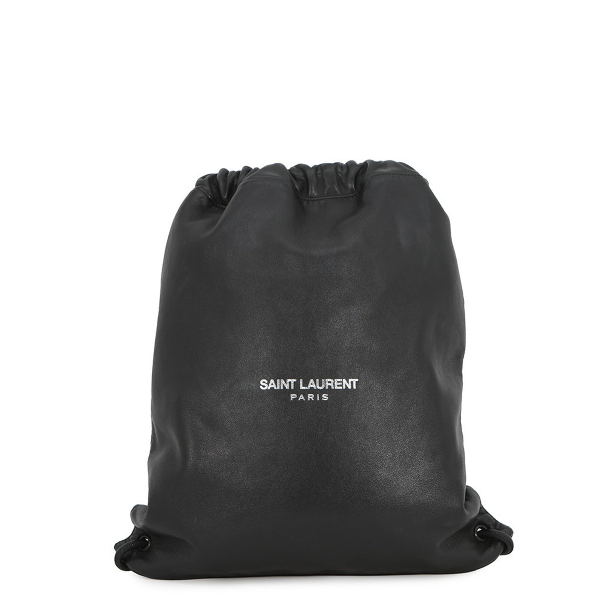 Yves Saint Laurent Black Leather Backpack Handbag Pouch (Pre-Owned)