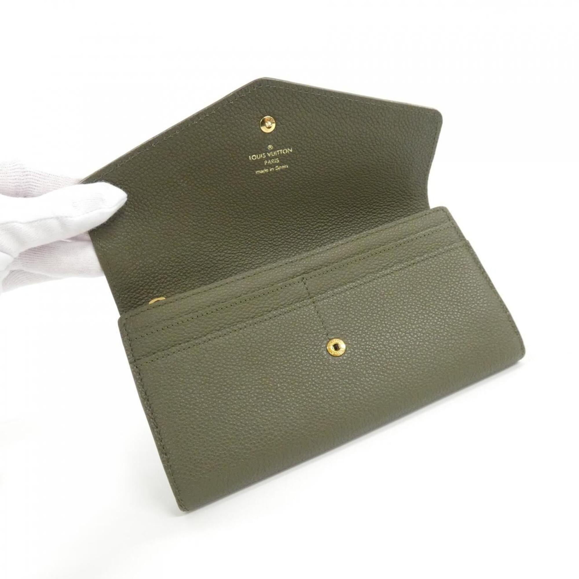 Louis Vuitton Green Leather Long Wallet (Bi-Fold) (Pre-Owned)