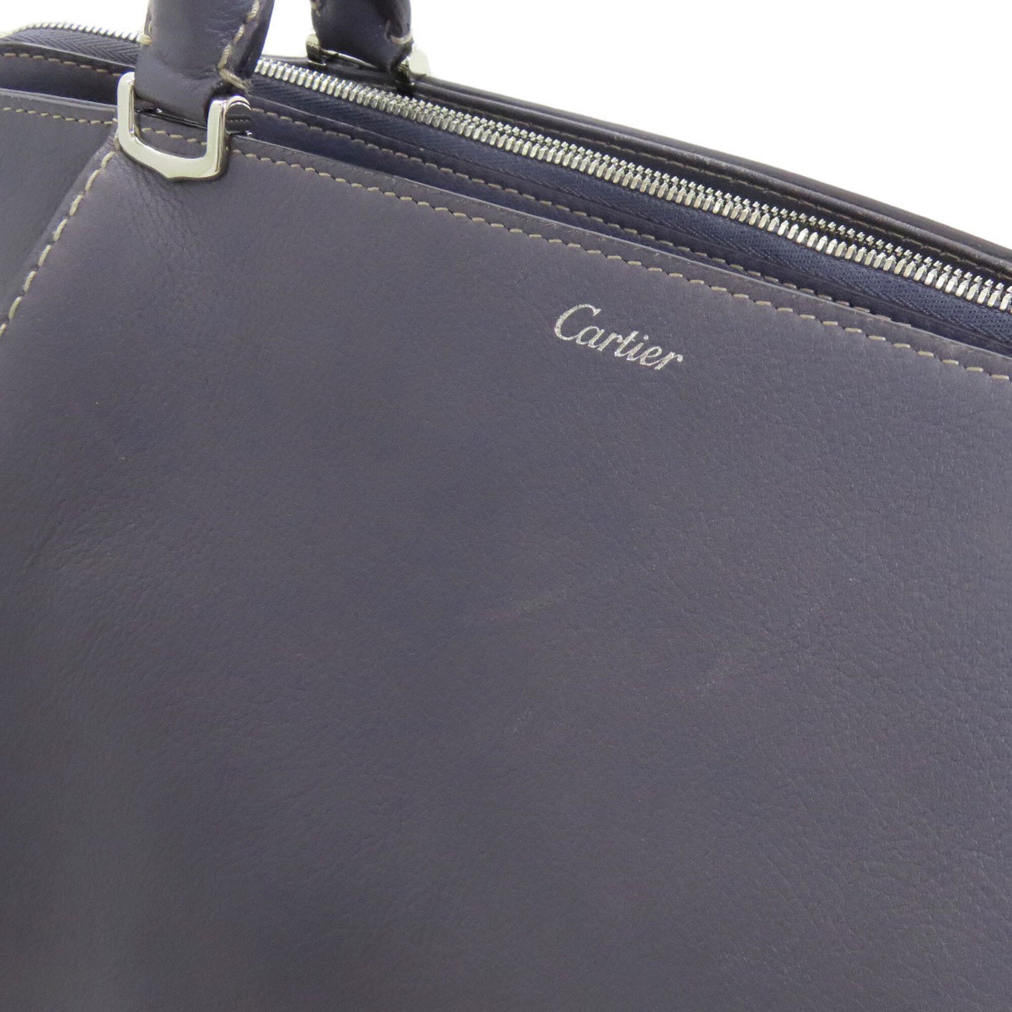 Cartier Blue Leather Tote Bag (Pre-Owned)