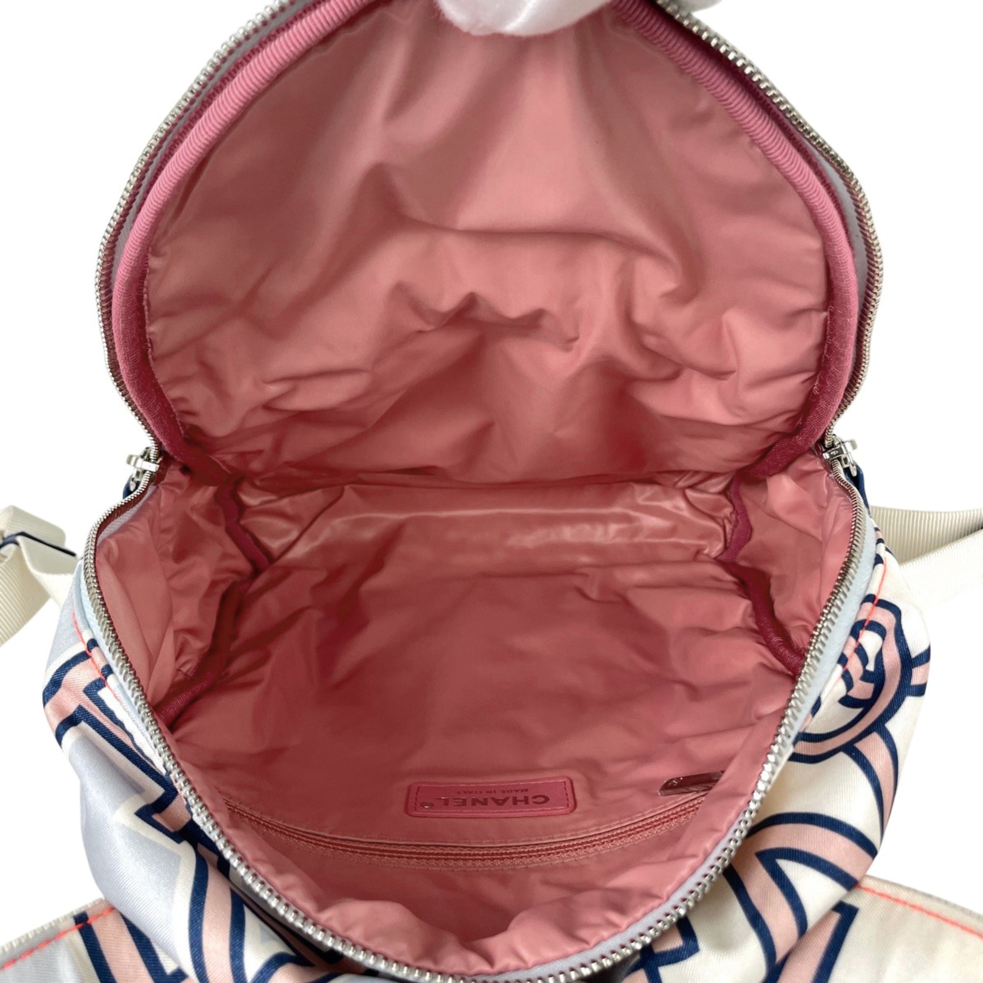 Chanel Matelasse Blue Nylon Leather Backpack (Pre-Owned)