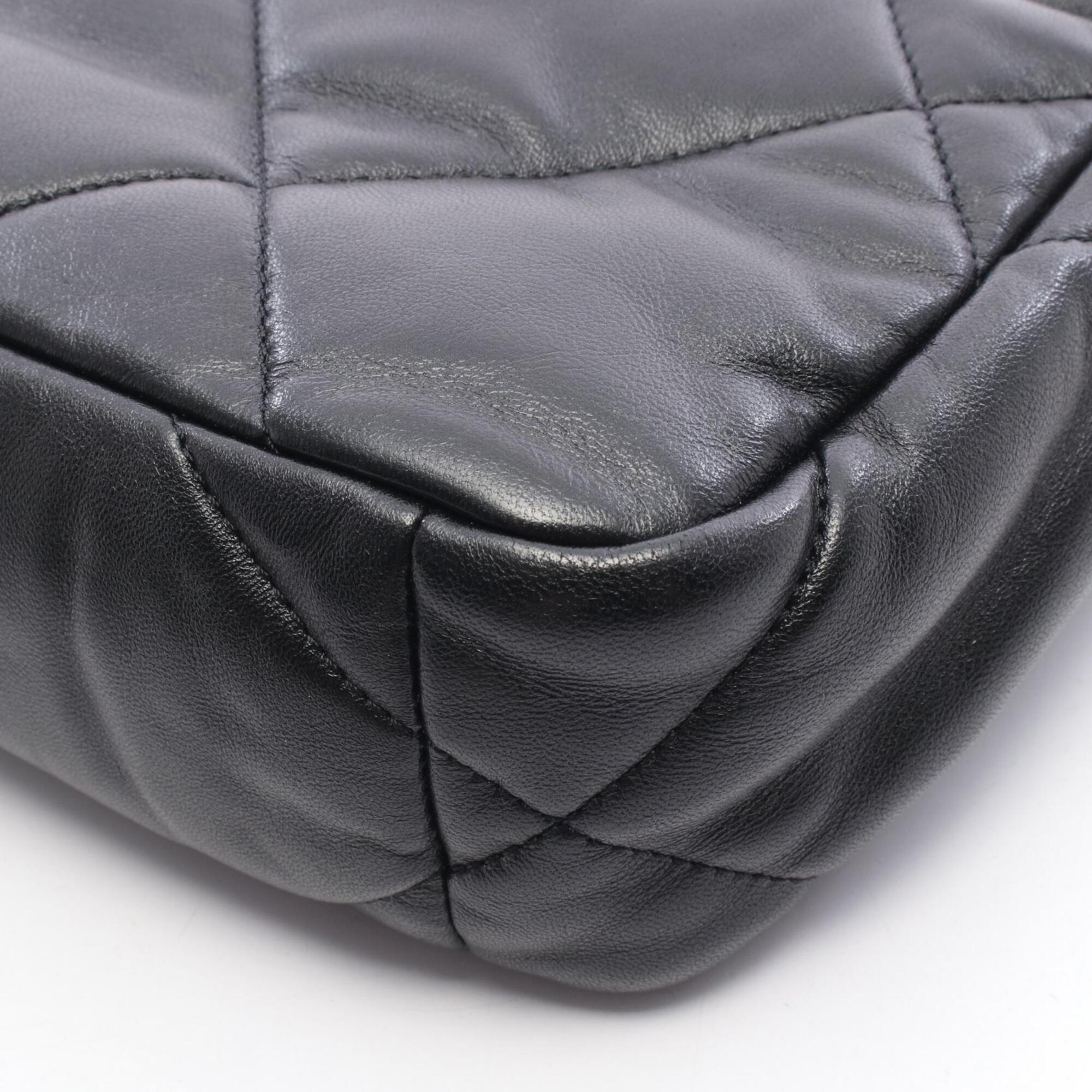 Chanel Black Leather Handbag Shoulder Bag (Pre-Owned)
