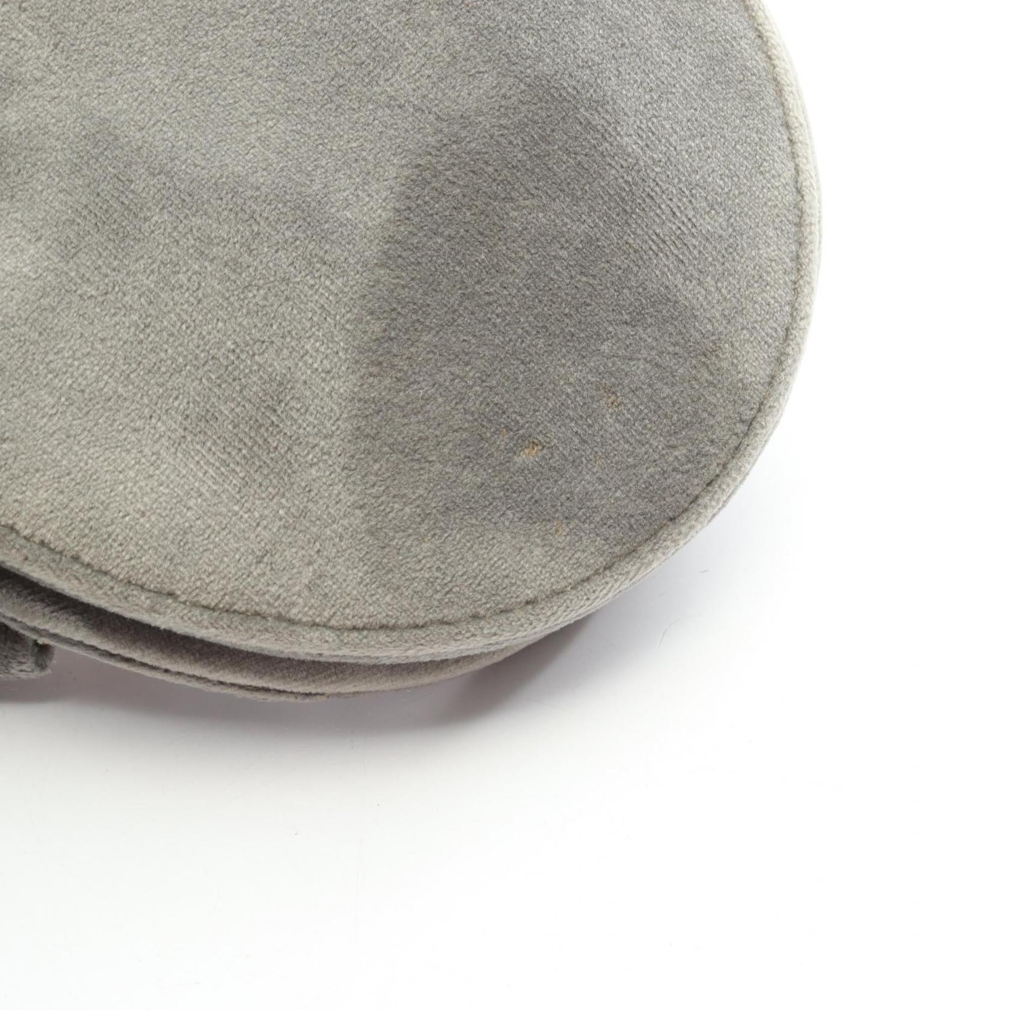 Christian Dior Gray Fabric Handbag Saddle Bag (Pre-Owned)