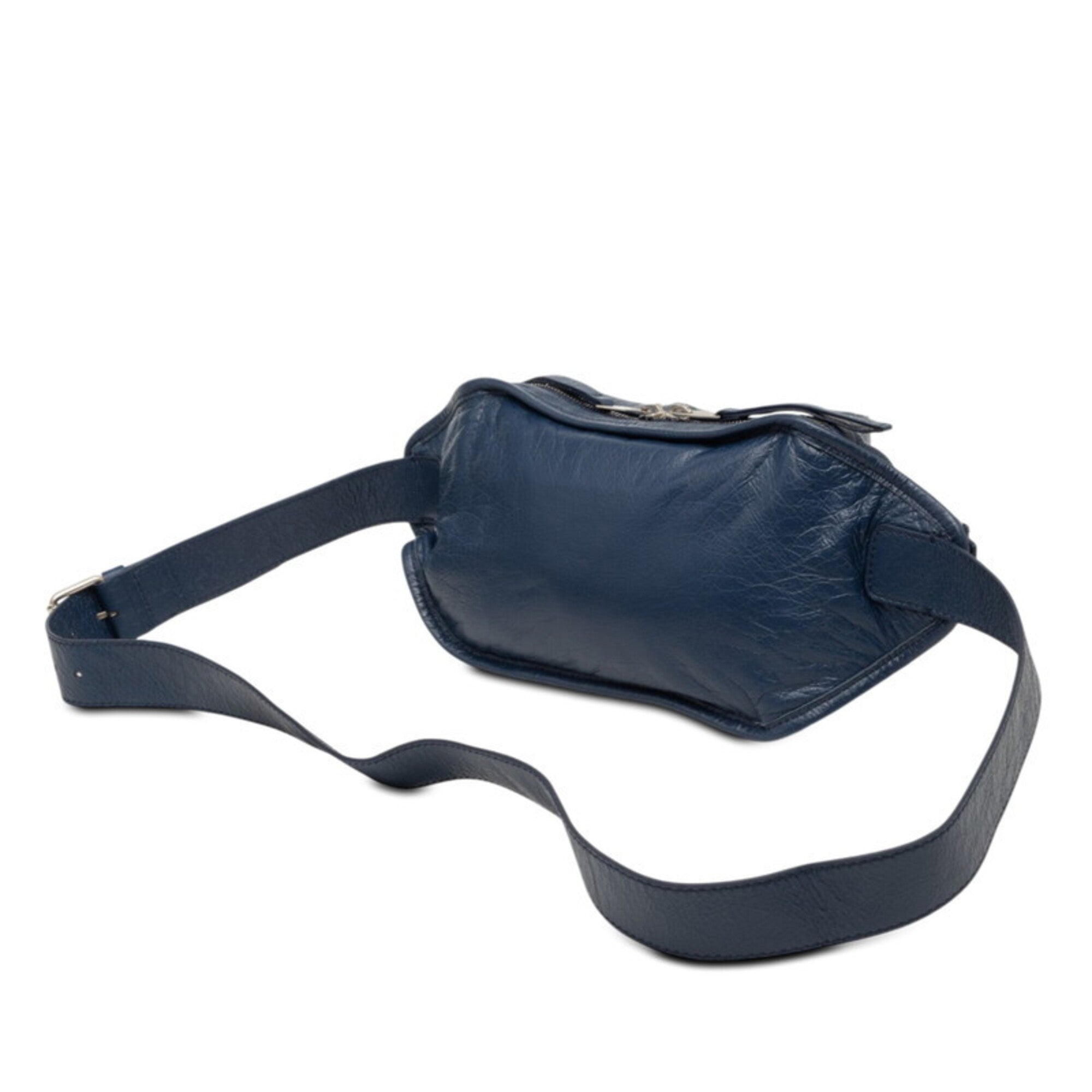 Balenciaga Blue Leather Fanny Pack Sling Bag (Pre-Owned)