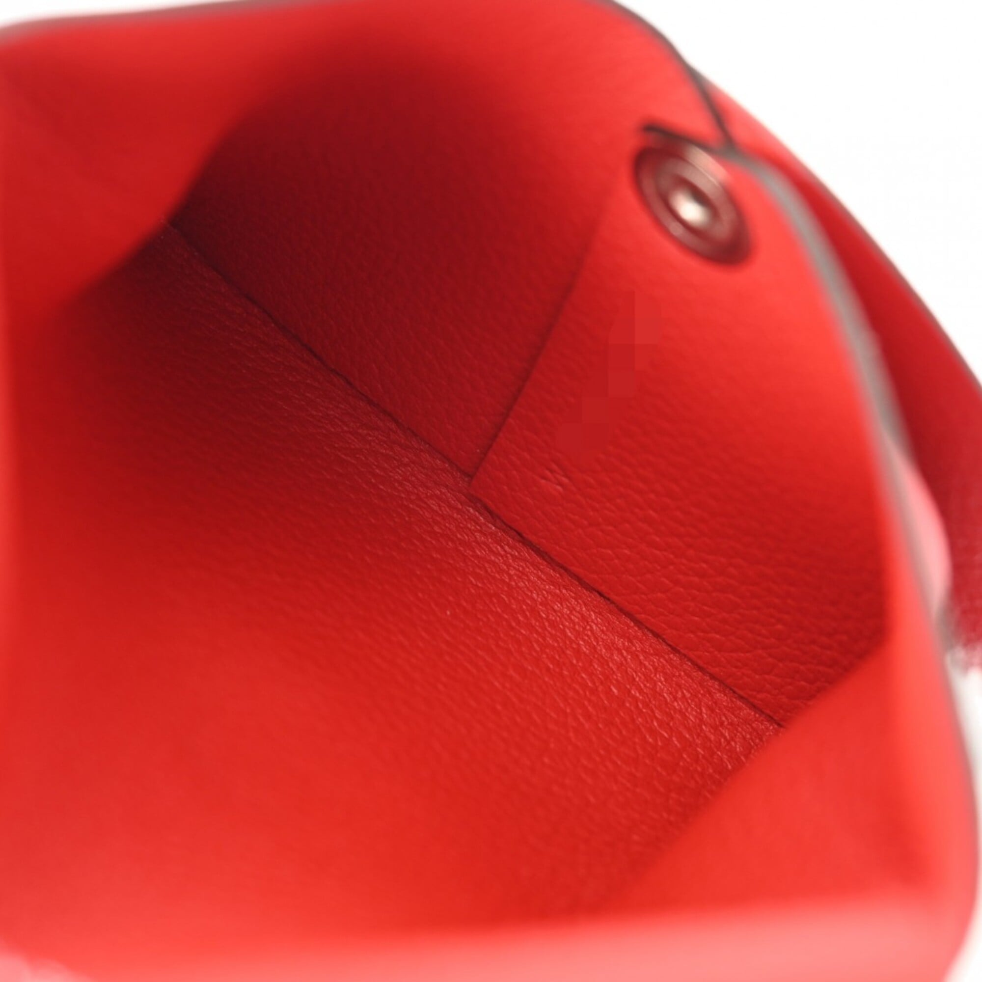 Hermes Red Color Evercalf Leather Coin Purse/Coin Case (Pre-Owned)