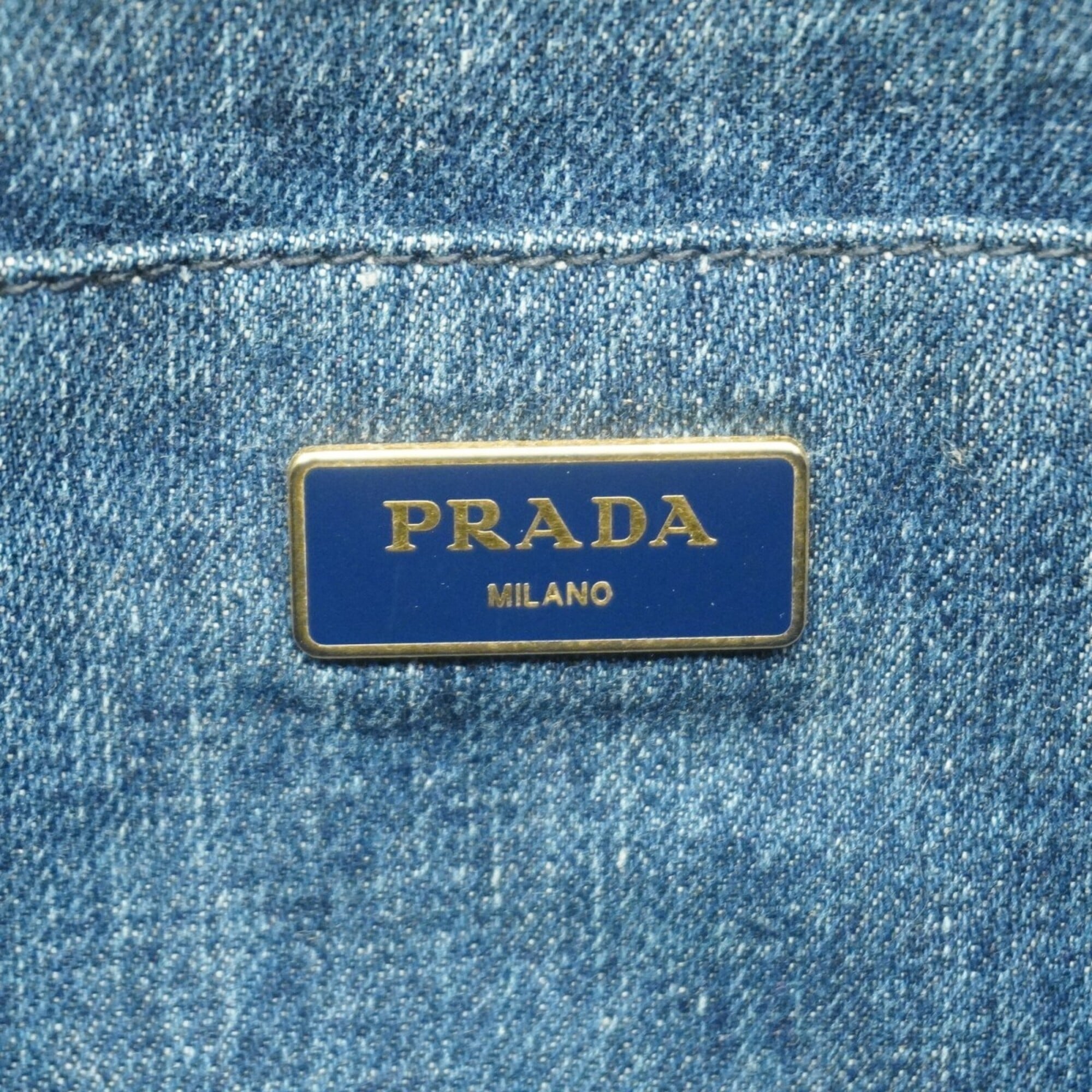 Prada Navy Denim Tote Bag (Pre-Owned)