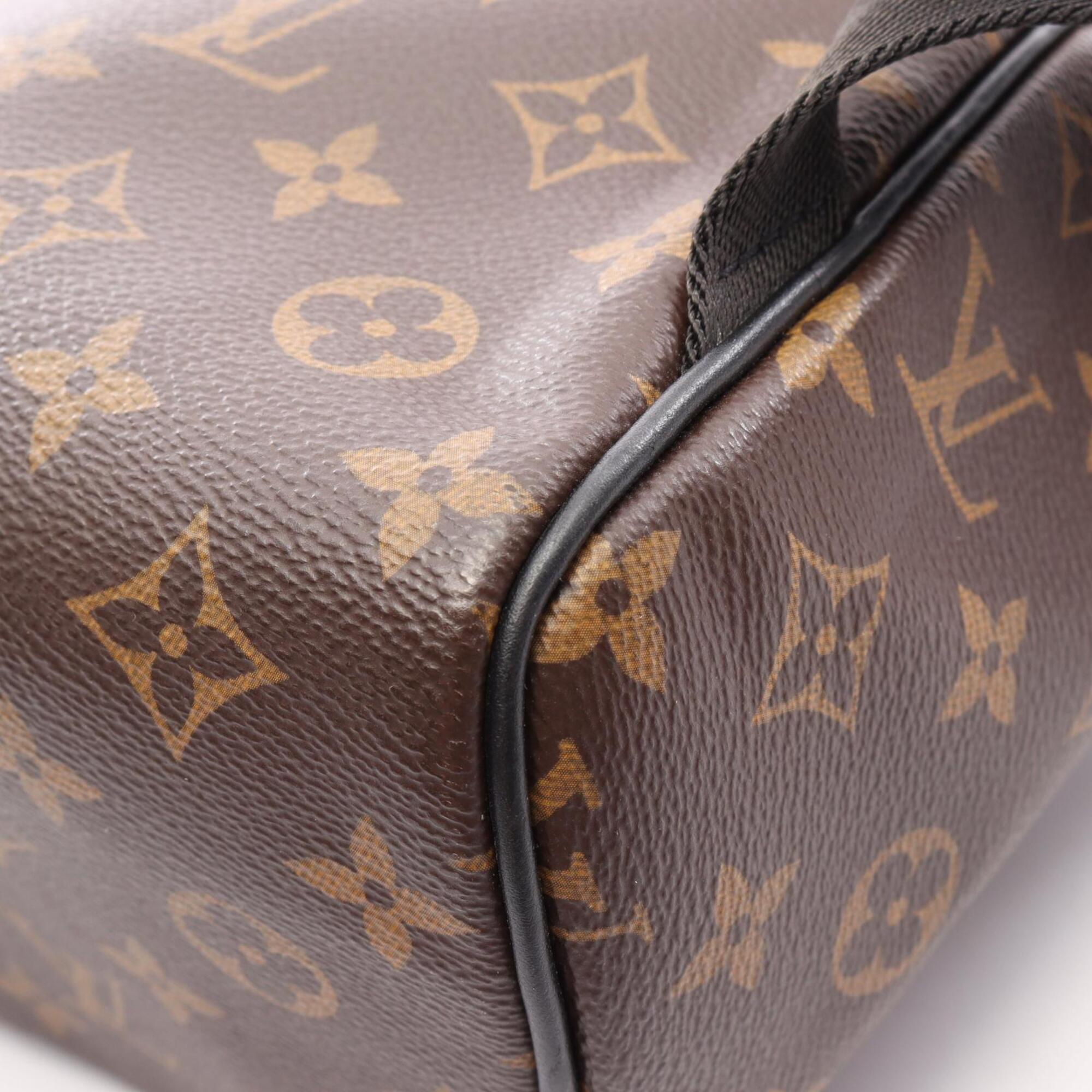 Louis Vuitton Black Brown Coated Canvas Leather Backpack Handbag (Pre-Owned)
