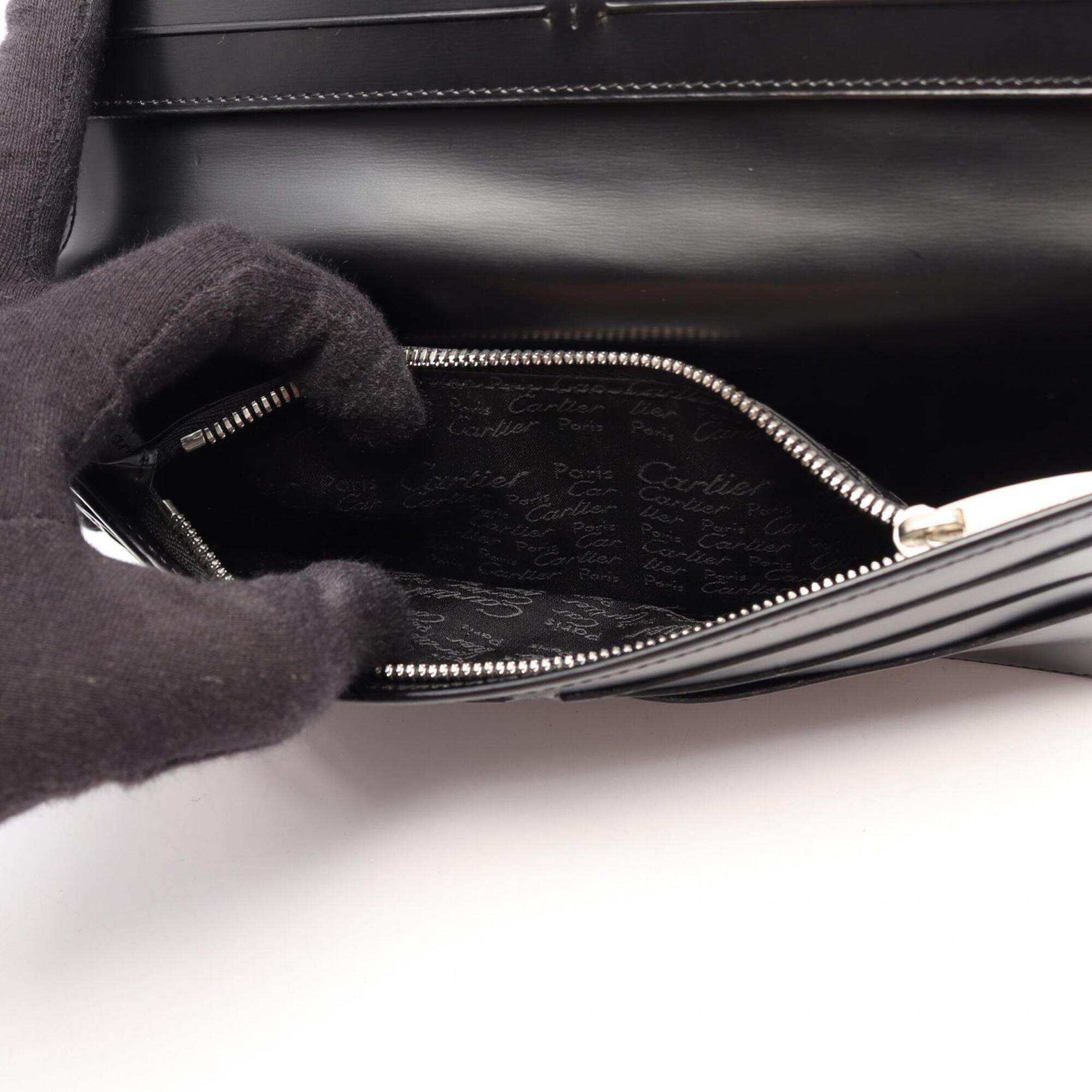 Cartier Black Leather Long Wallet (Bi-Fold) (Pre-Owned)