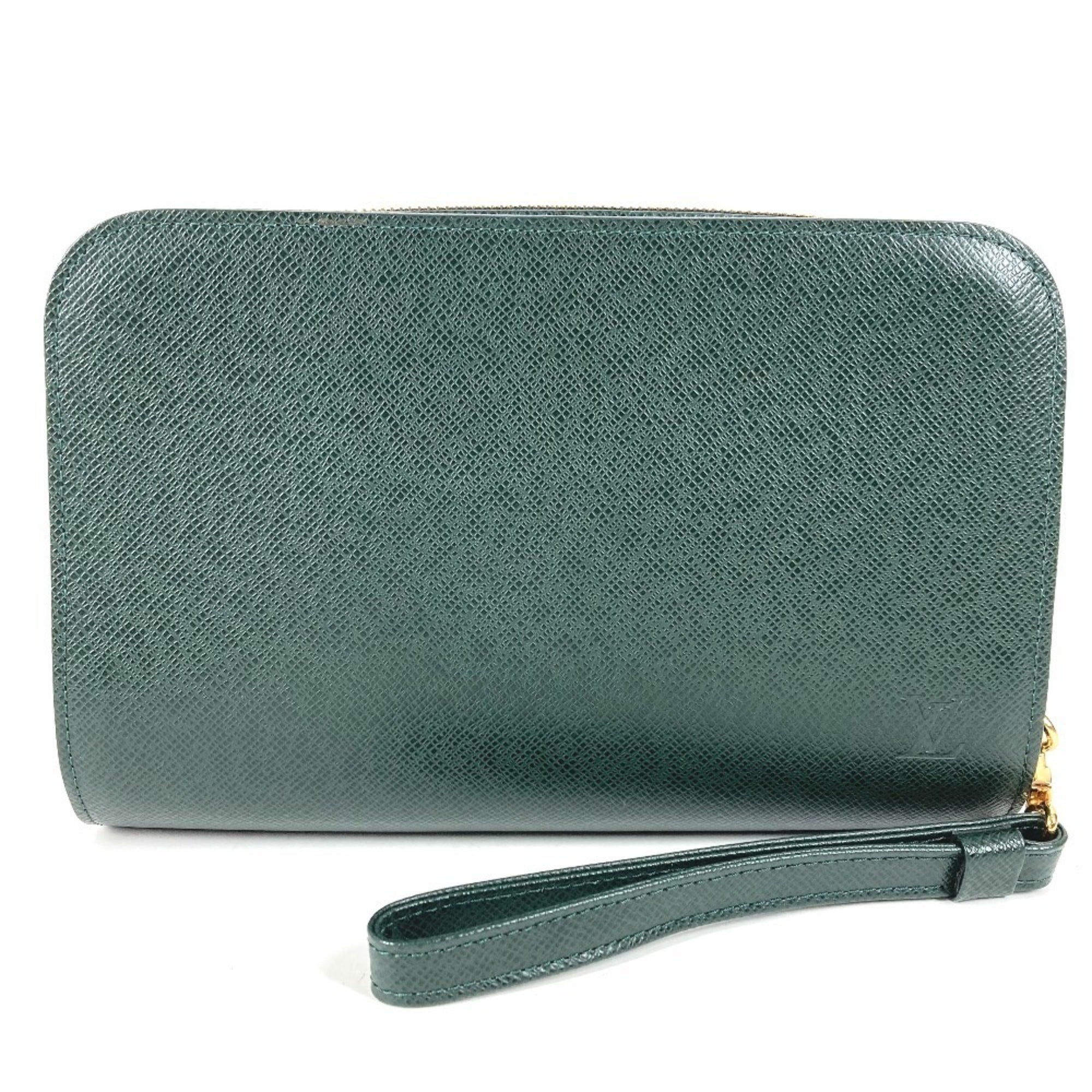 Louis Vuitton Episea Khaki Taiga Leather Leather Clutch Bag Handbag Pouch (Pre-Owned)