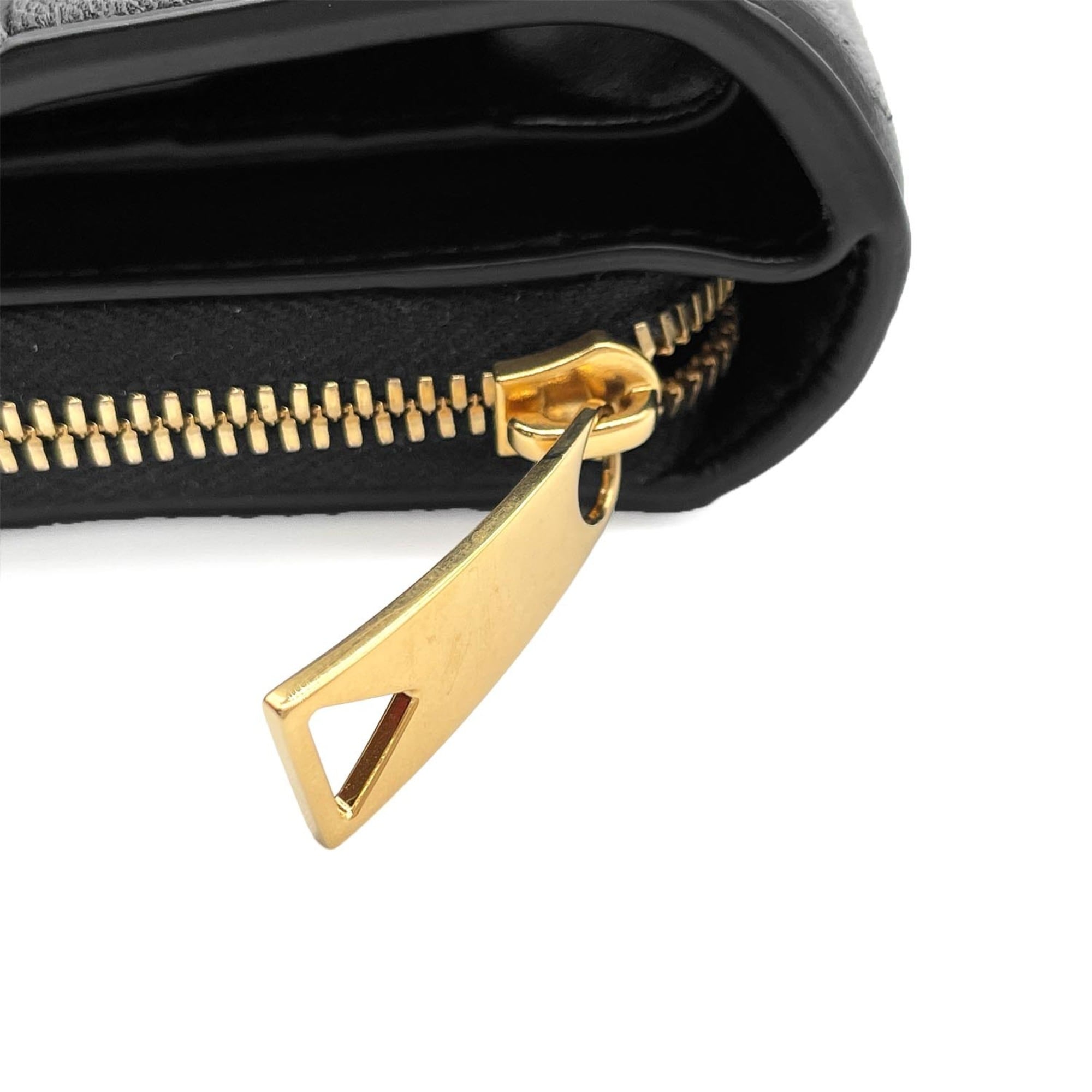 Bottega Veneta Gold Black Leather Wallet (Bi-Fold) (Pre-Owned)