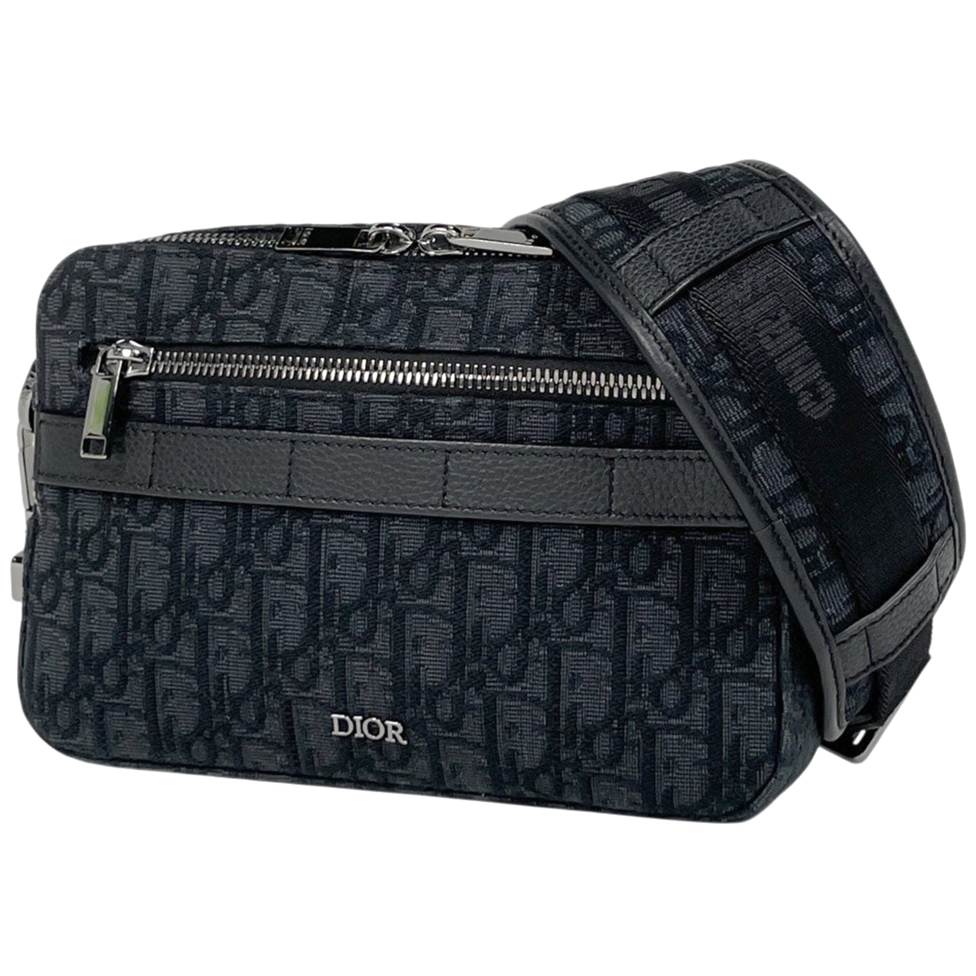 Christian Dior Black Canvas Leather Shoulder Bag (Pre-Owned)