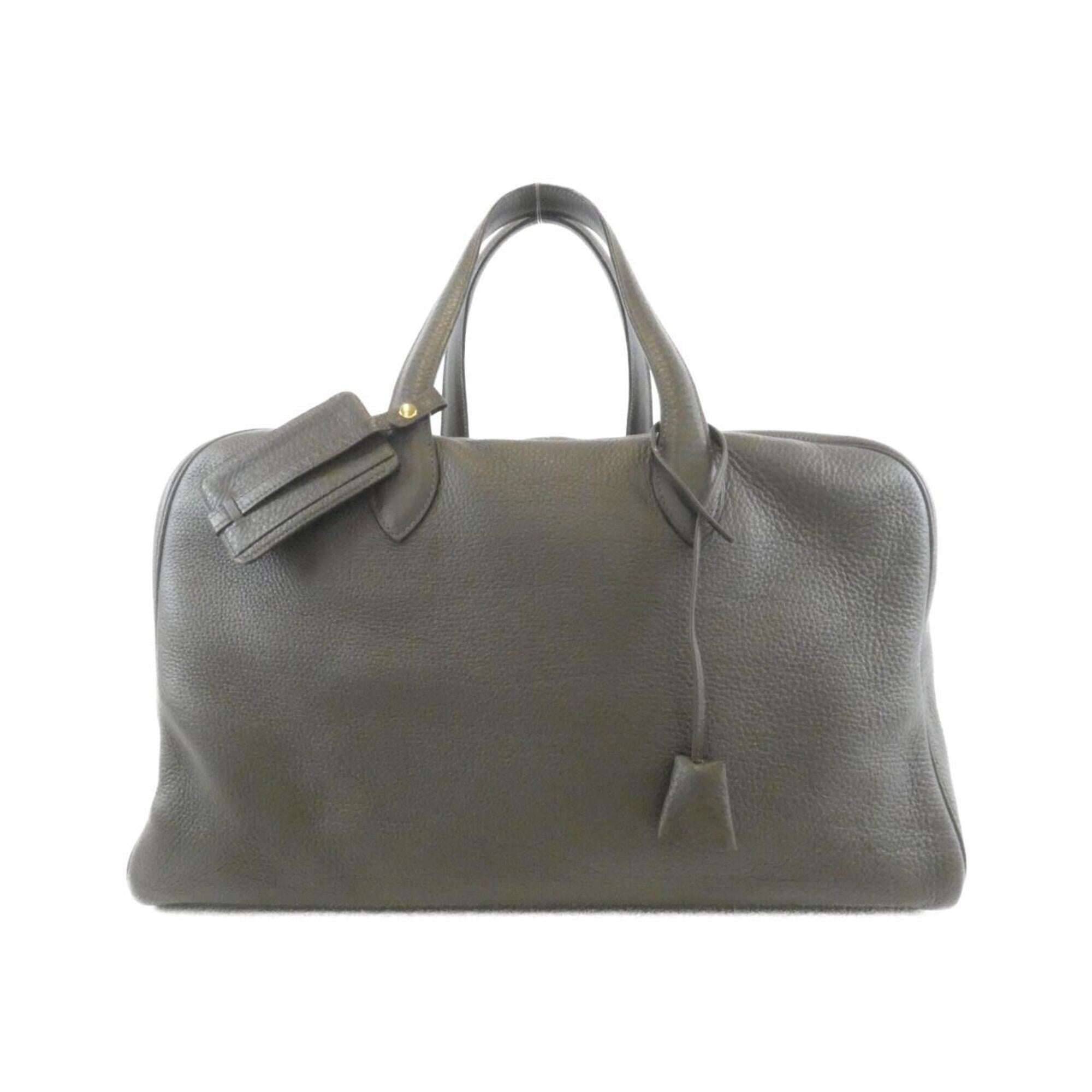 Hermes Green Olive Vert Taurillon Clemence Leather Boston Bag (Pre-Owned)