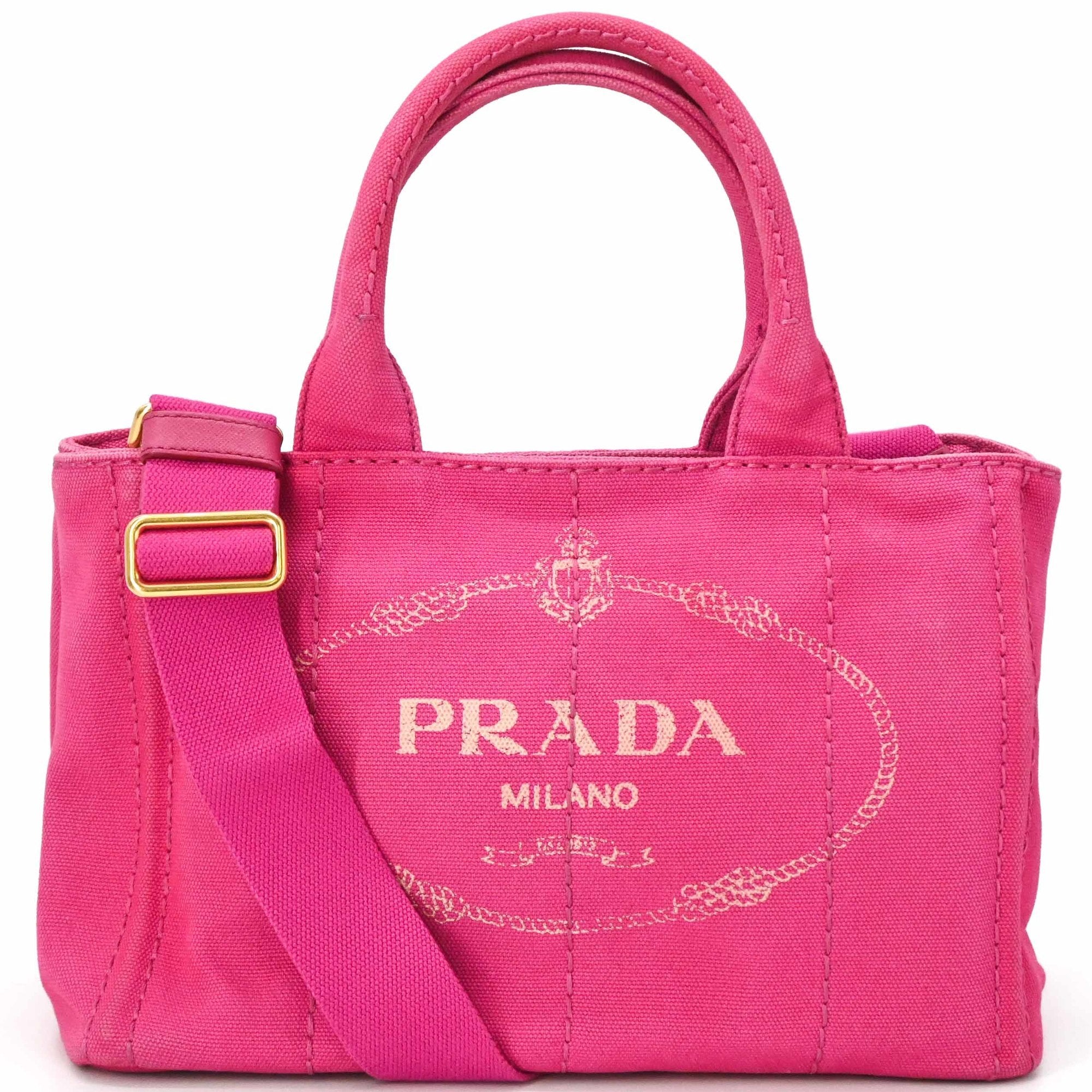 Prada Pink Canvas Handbag Shoulder Bag (Pre-Owned)