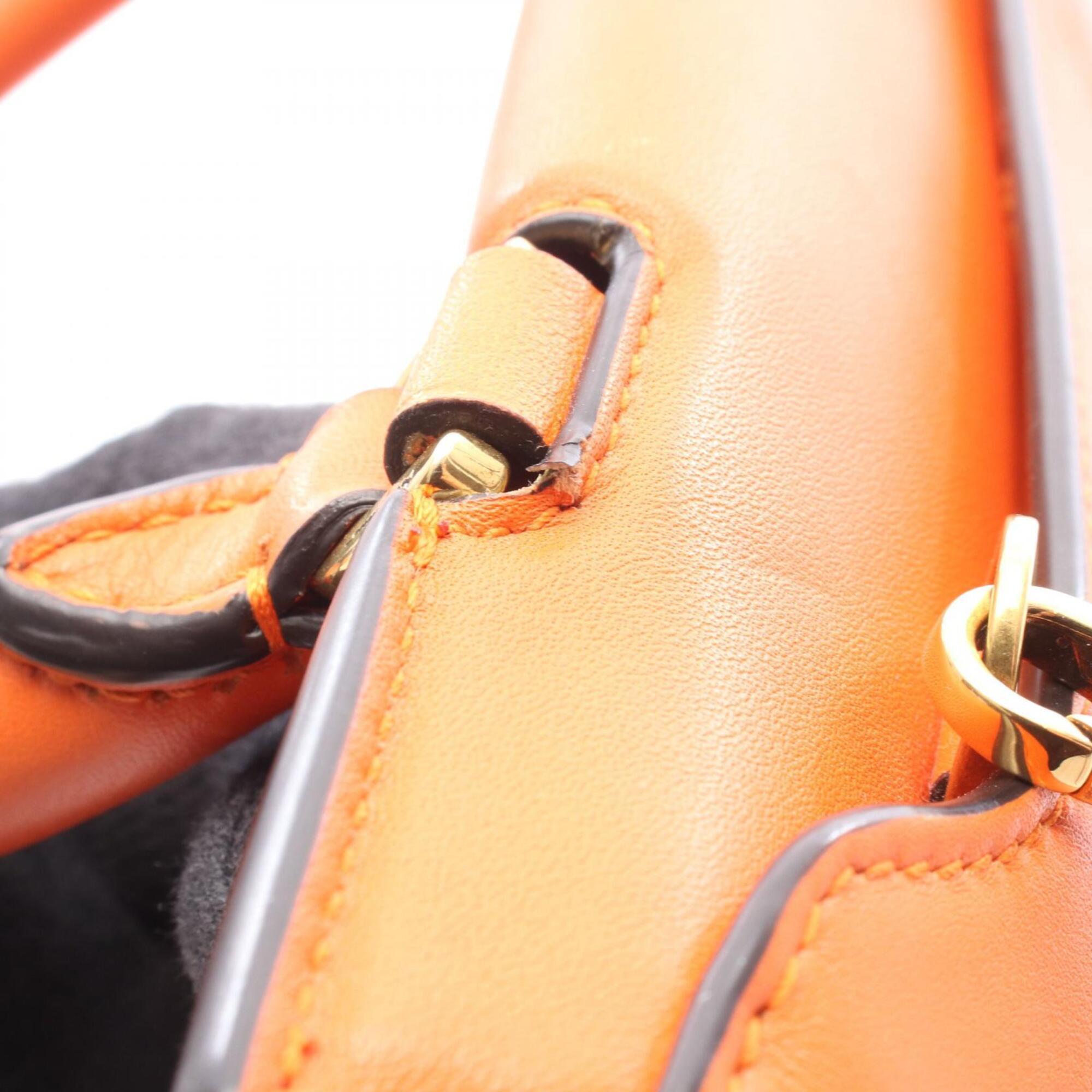 Salvatore Ferragamo Orange Leather Handbag (Pre-Owned)