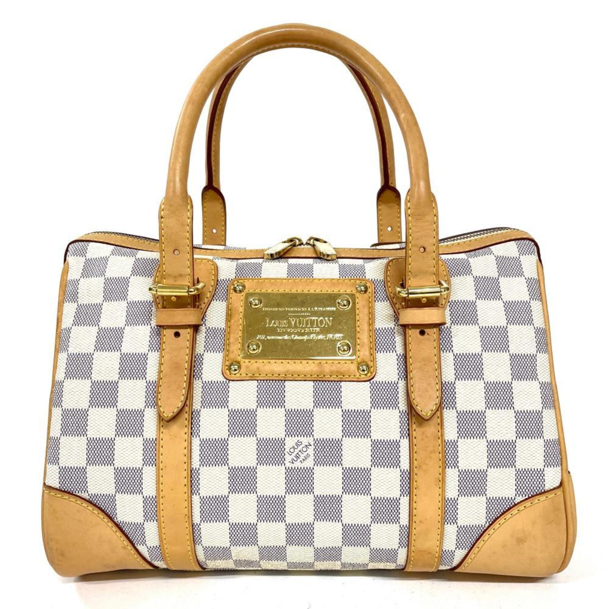 Louis Vuitton White Damier Azur Leather Handbag (Pre-Owned)