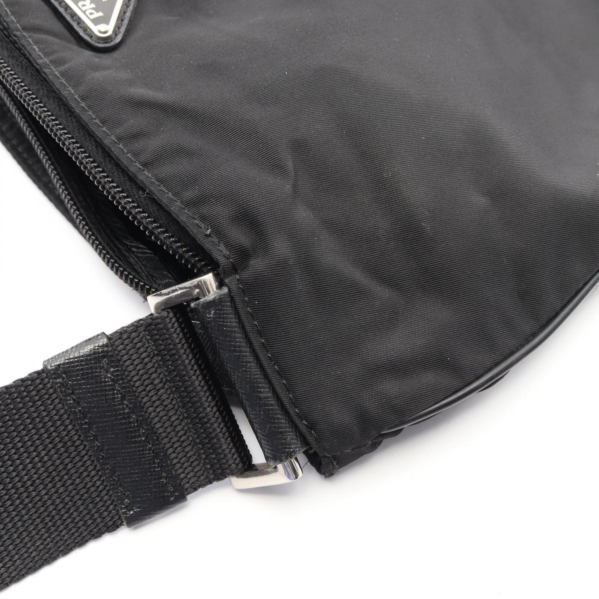 Prada Black Nylon Saffiano Handbag Shoulder Bag (Pre-Owned)