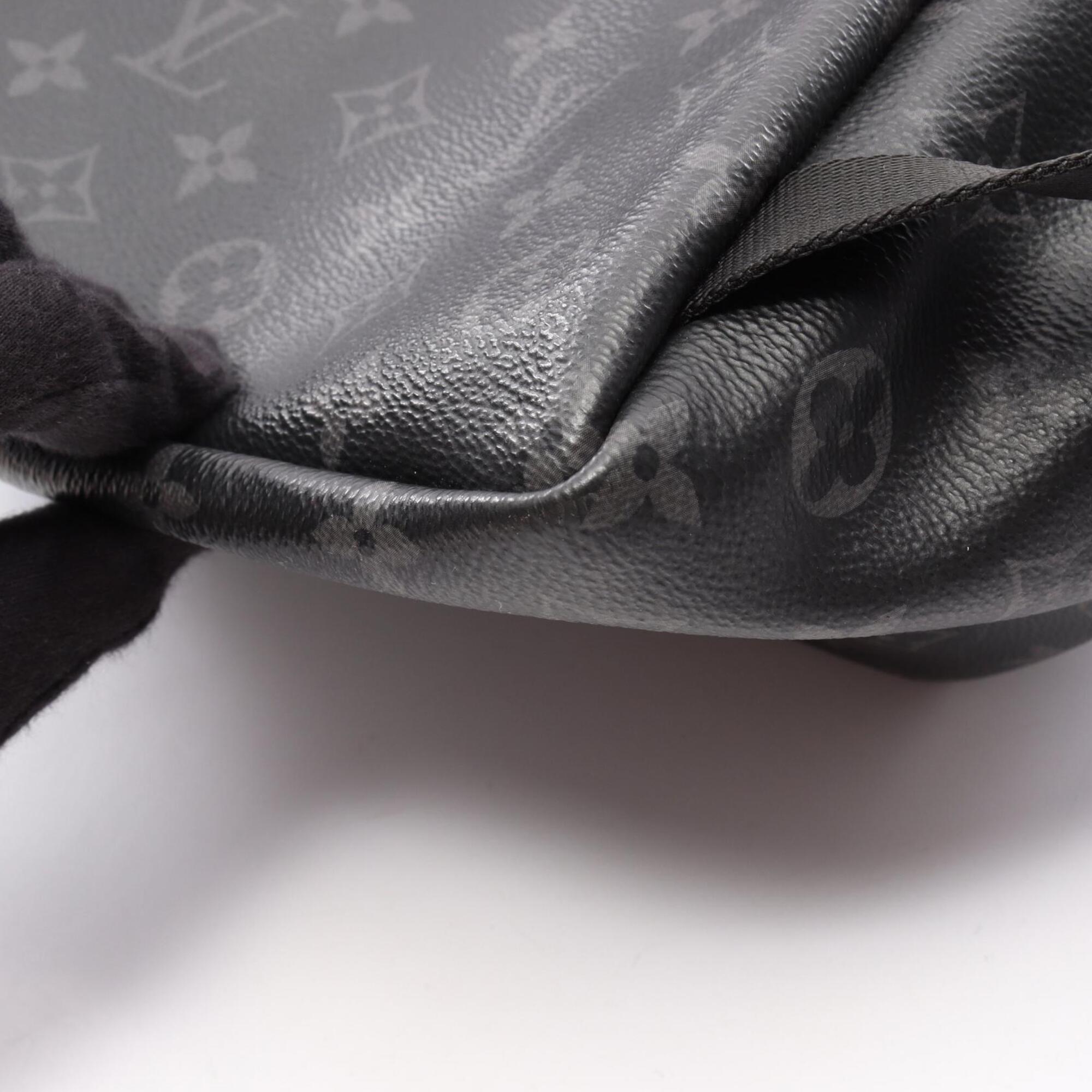 Louis Vuitton Black Coated Canvas Leather Backpack Handbag (Pre-Owned)