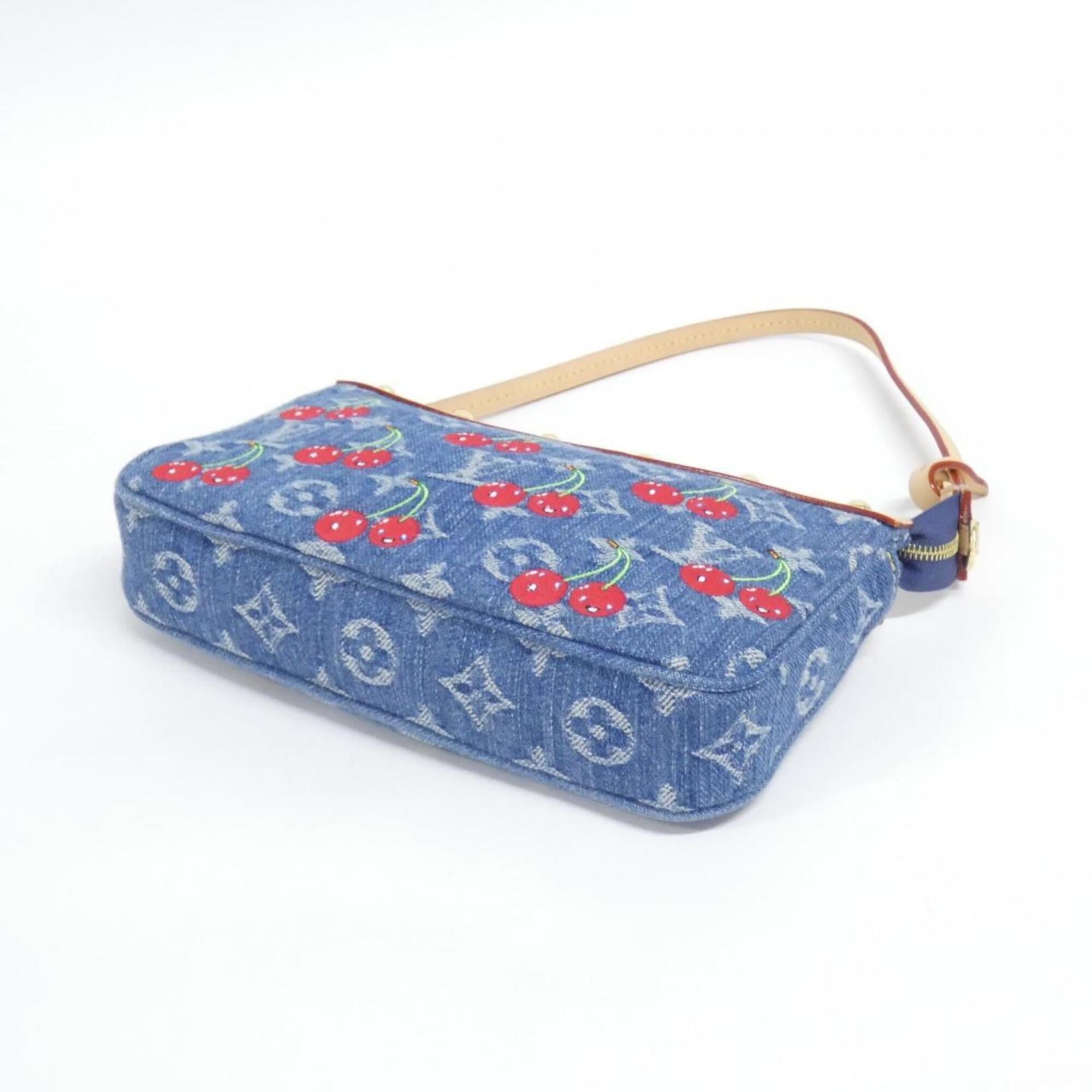 Louis Vuitton Blue Denim Canvas Pochette Pouch (Pre-Owned)