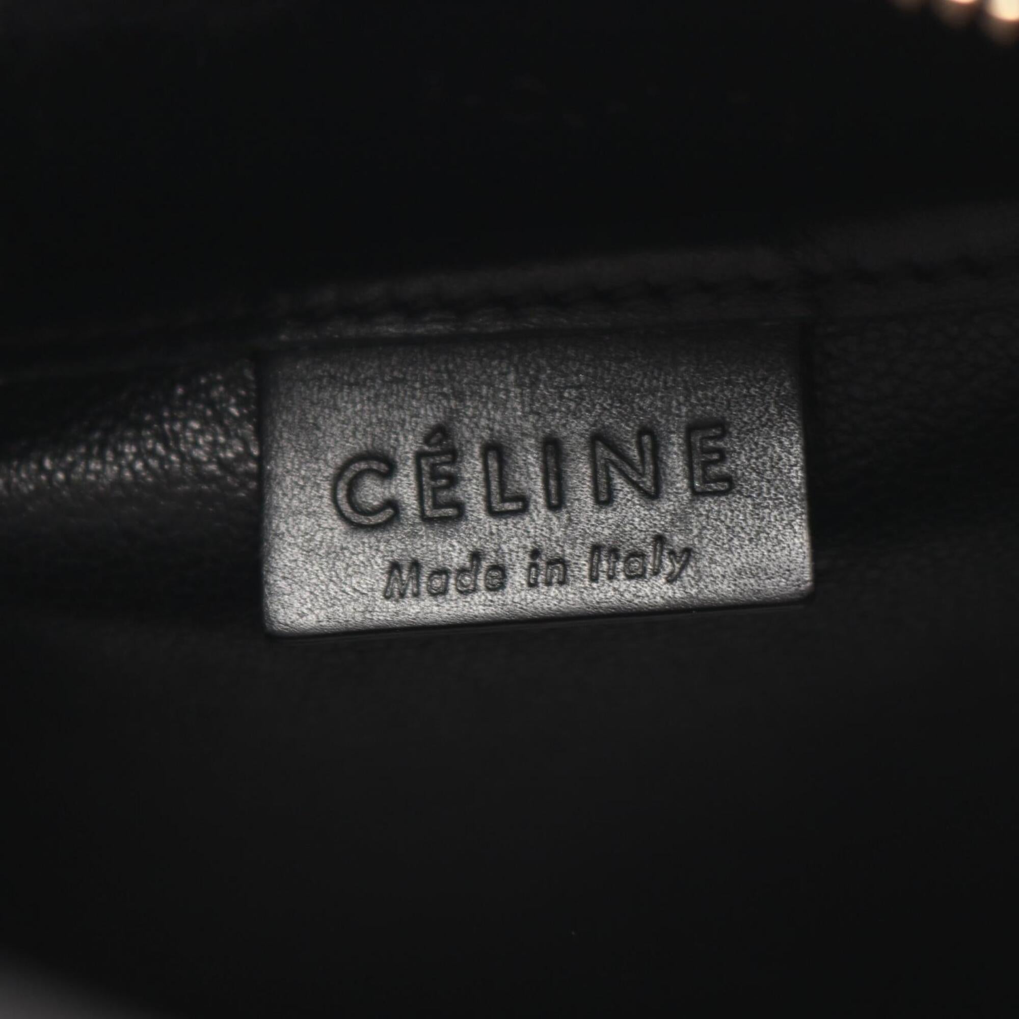 Celine Black Brown Red Color Leather Handbag (Pre-Owned)