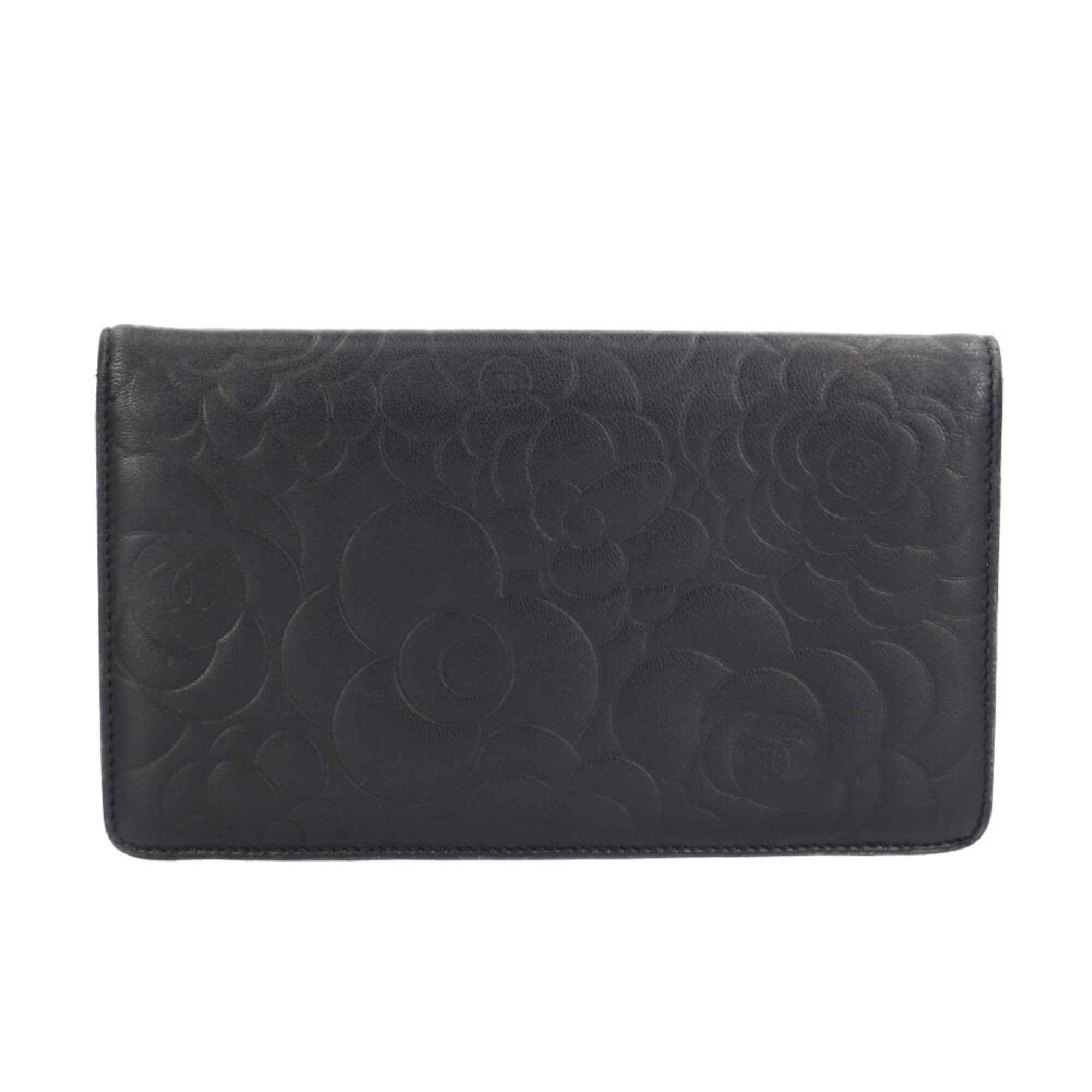Chanel Black Leather Wallet (Bi-Fold) (Pre-Owned)