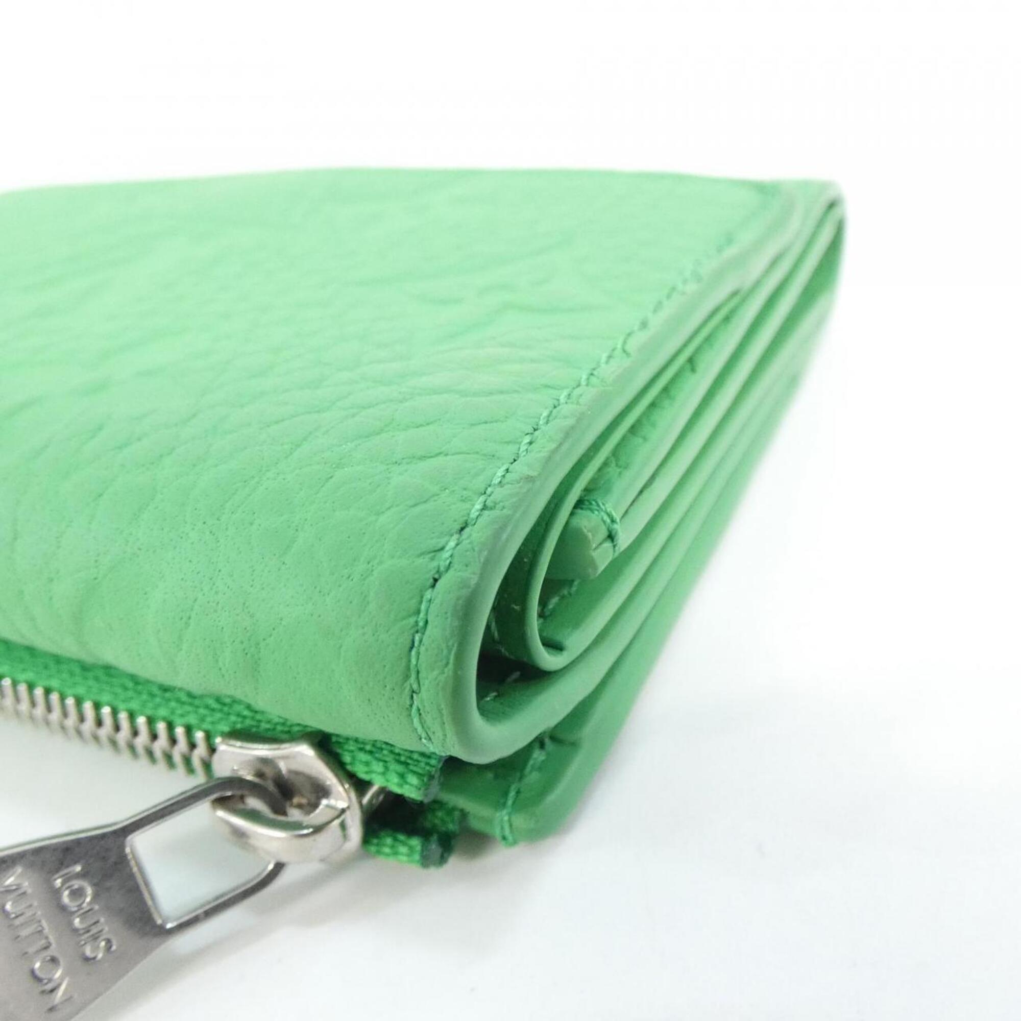 Louis Vuitton Taurillon Green Leather Wallet (Tri-Fold) (Pre-Owned)