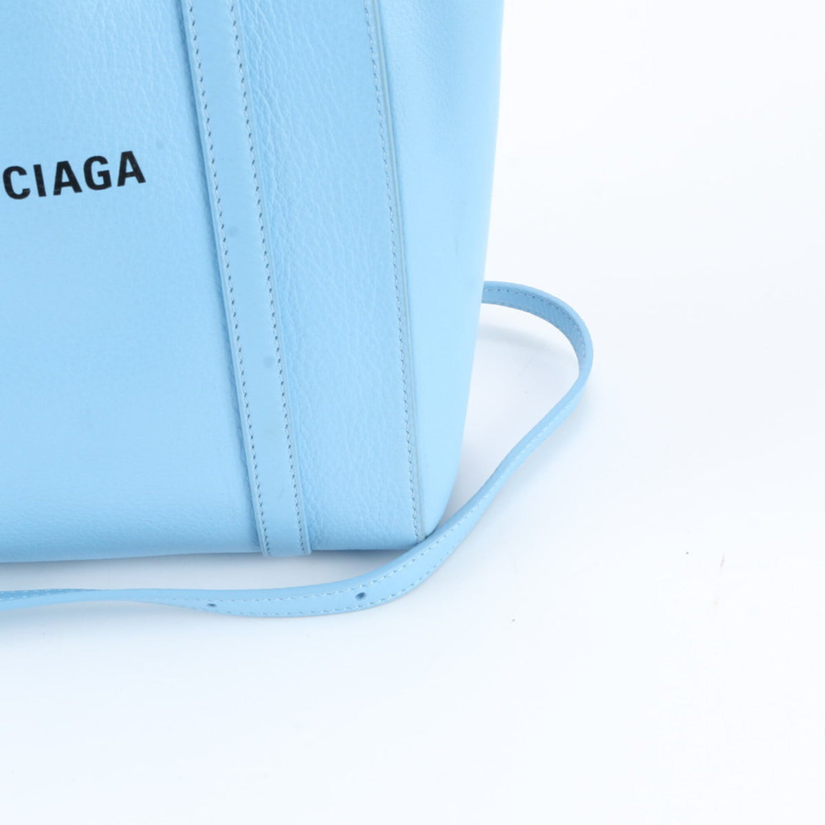 Balenciaga Light Blue Leather Handbag Shoulder Bag Tote Bag (Pre-Owned)