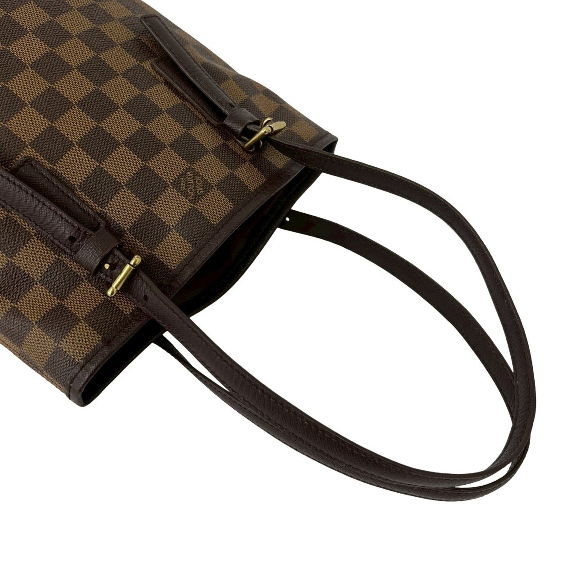 Louis Vuitton Brown Leather Pvc Handbag Tote Bag (Pre-Owned)
