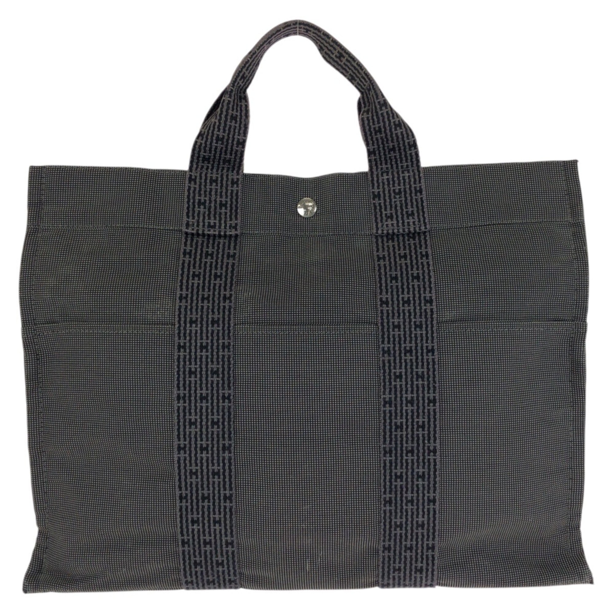 Hermes Gray Polyamide Polyester Handbag Tote Bag (Pre-Owned)