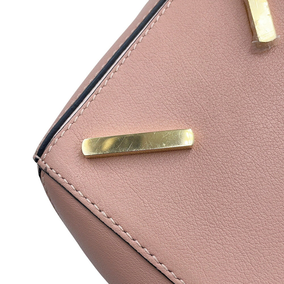 Loewe Pink Pink Beige Suede Leather Handbag Shoulder Bag (Pre-Owned)