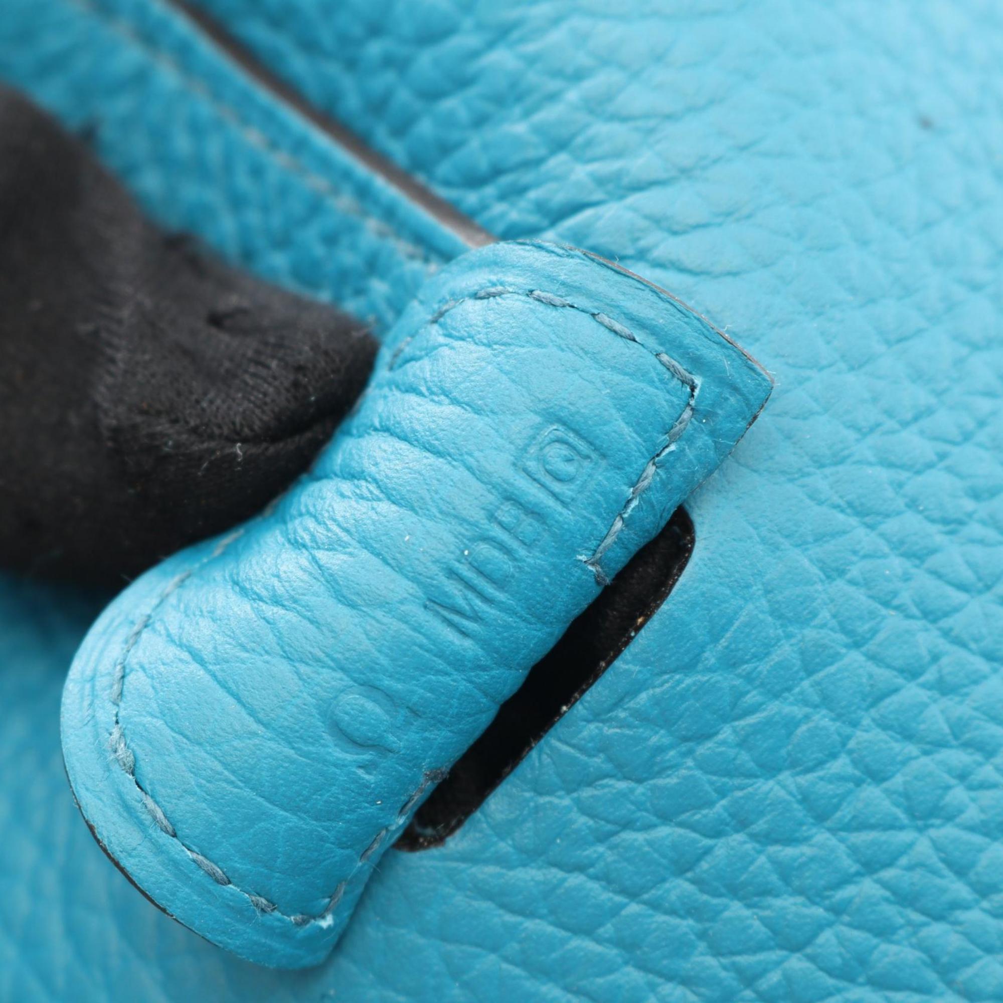 Hermes Blue Blue Paon Taurillon Clemence Leather Leather Shoulder Bag (Pre-Owned)