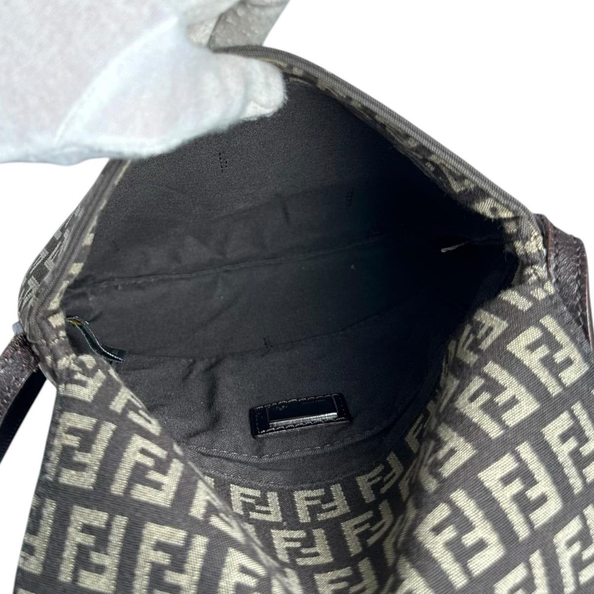 Fendi Brown Canvas Leather Shoulder Bag (Pre-Owned)