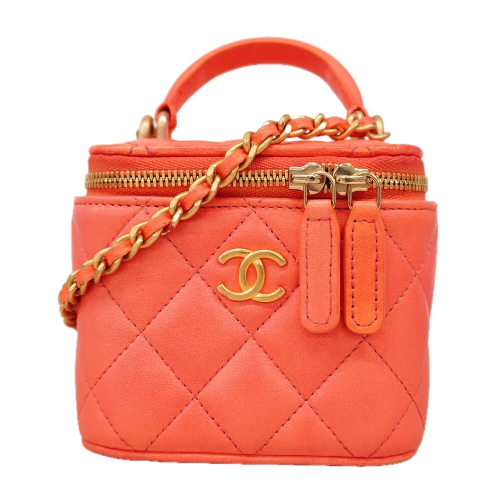 Chanel Salmon Pink Leather Vanity Bag (Pre-Owned)