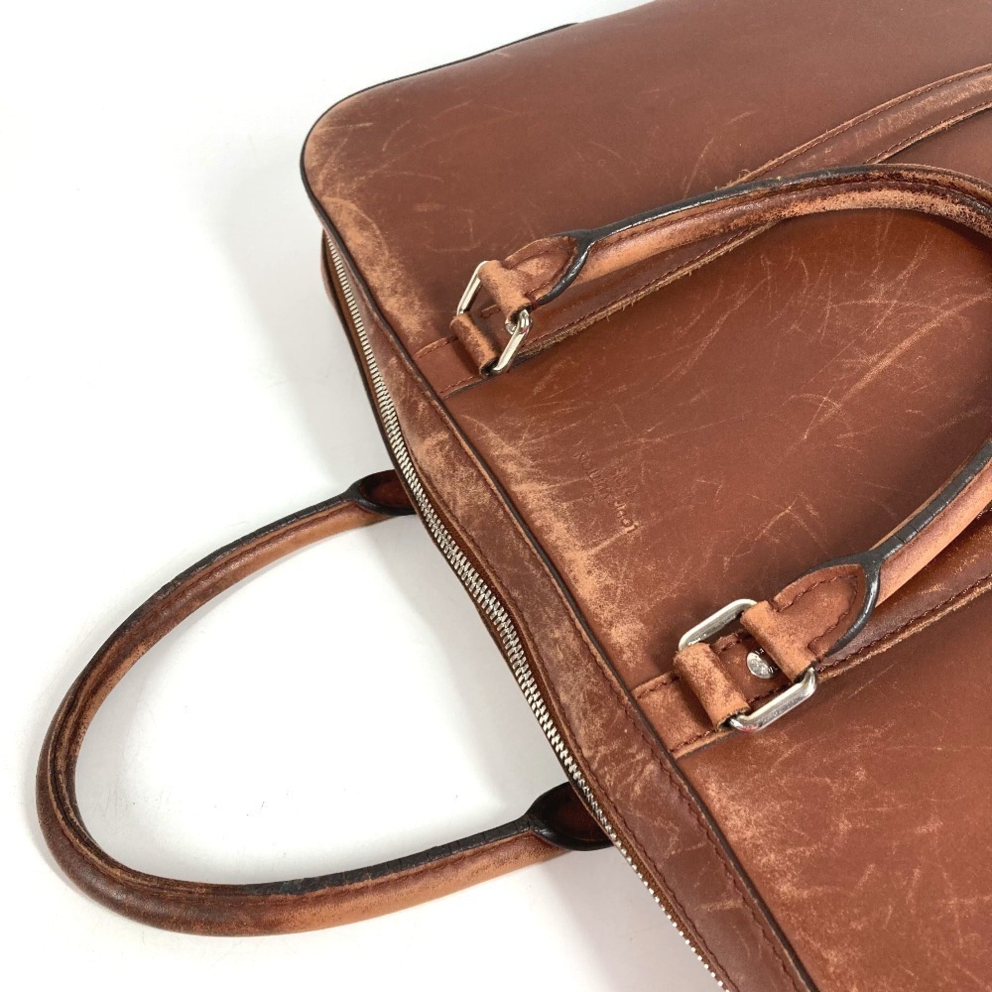 Louis Vuitton Brown Leather Handbag Tote Bag (Pre-Owned)