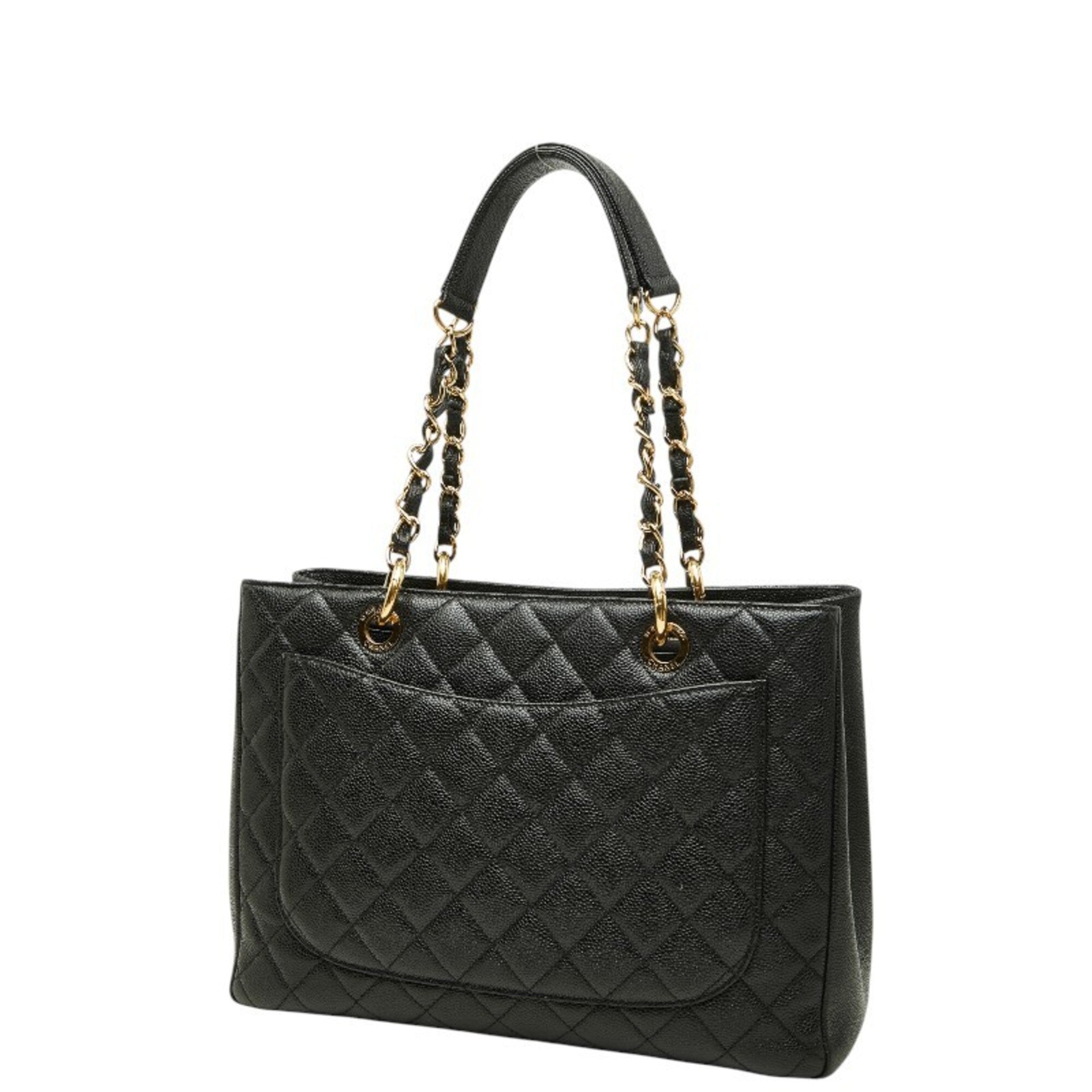 Chanel Black Grained Calfskin Shoulder Bag (Pre-Owned)