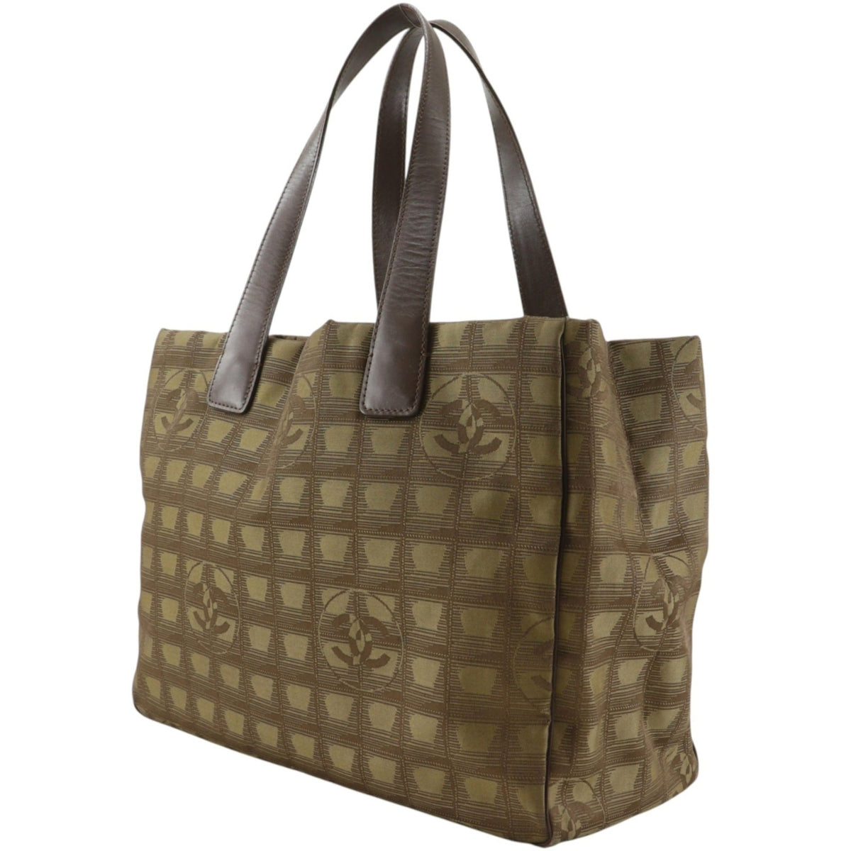 Chanel Khaki New Travel Line Tote Bag Weekend Bag (Pre-Owned)