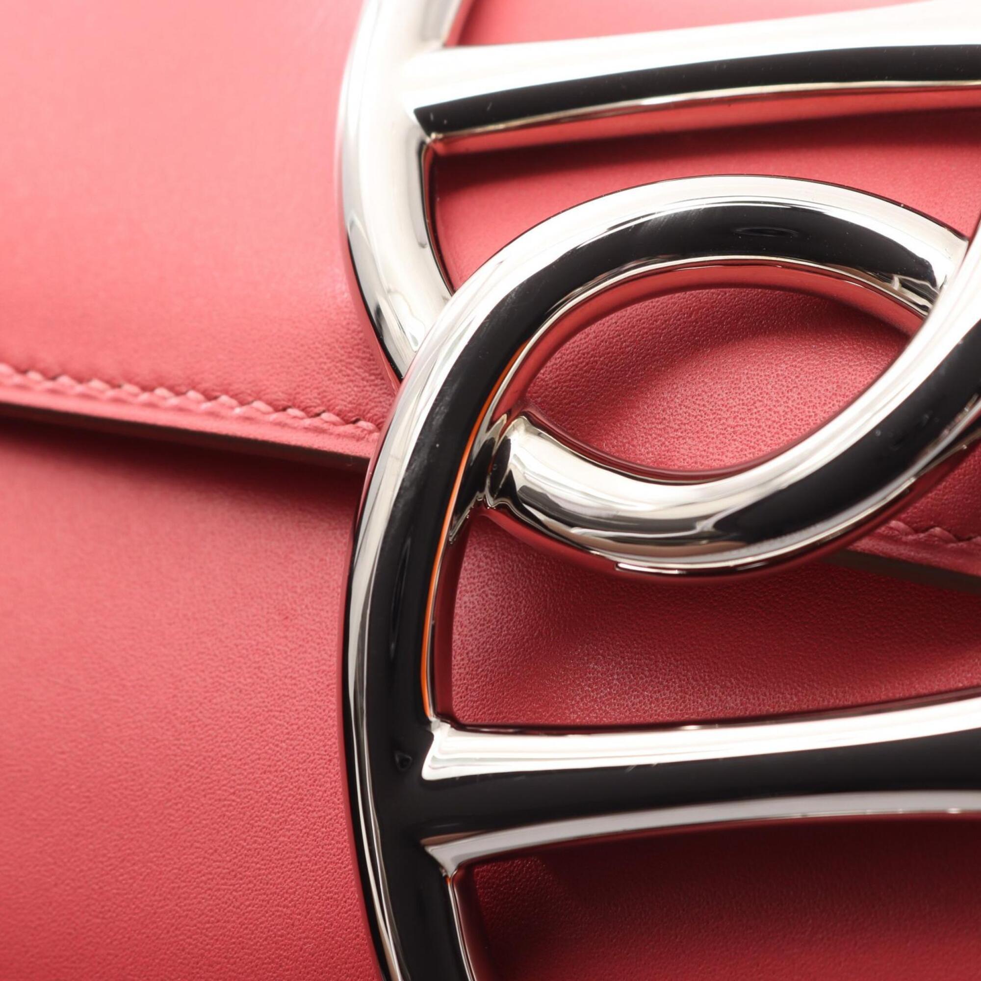 Hermes Pink Tadelakt Leather Clutch Bag Handbag (Pre-Owned)