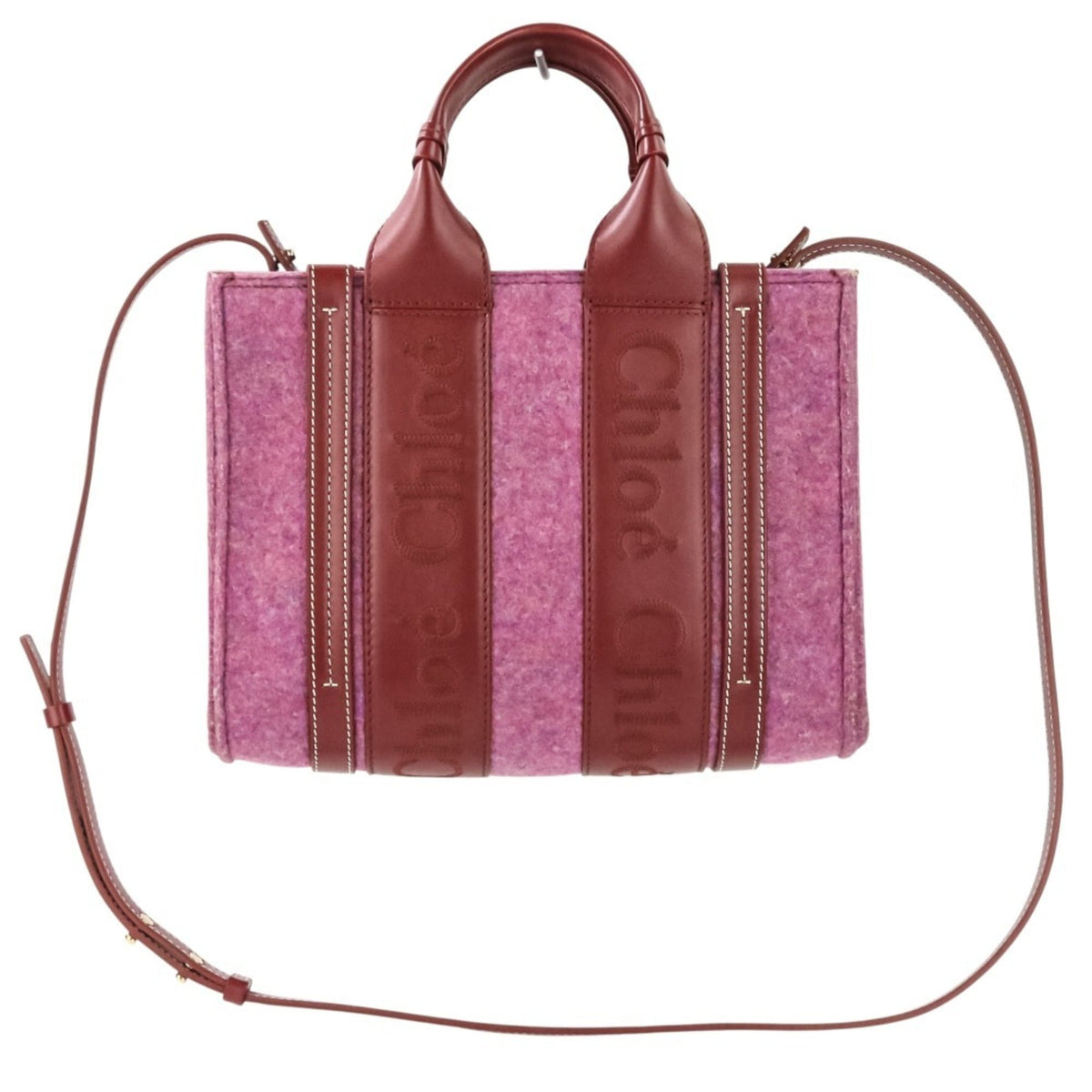 Chloé Red Color Felt Shoulder Bag (Pre-Owned)