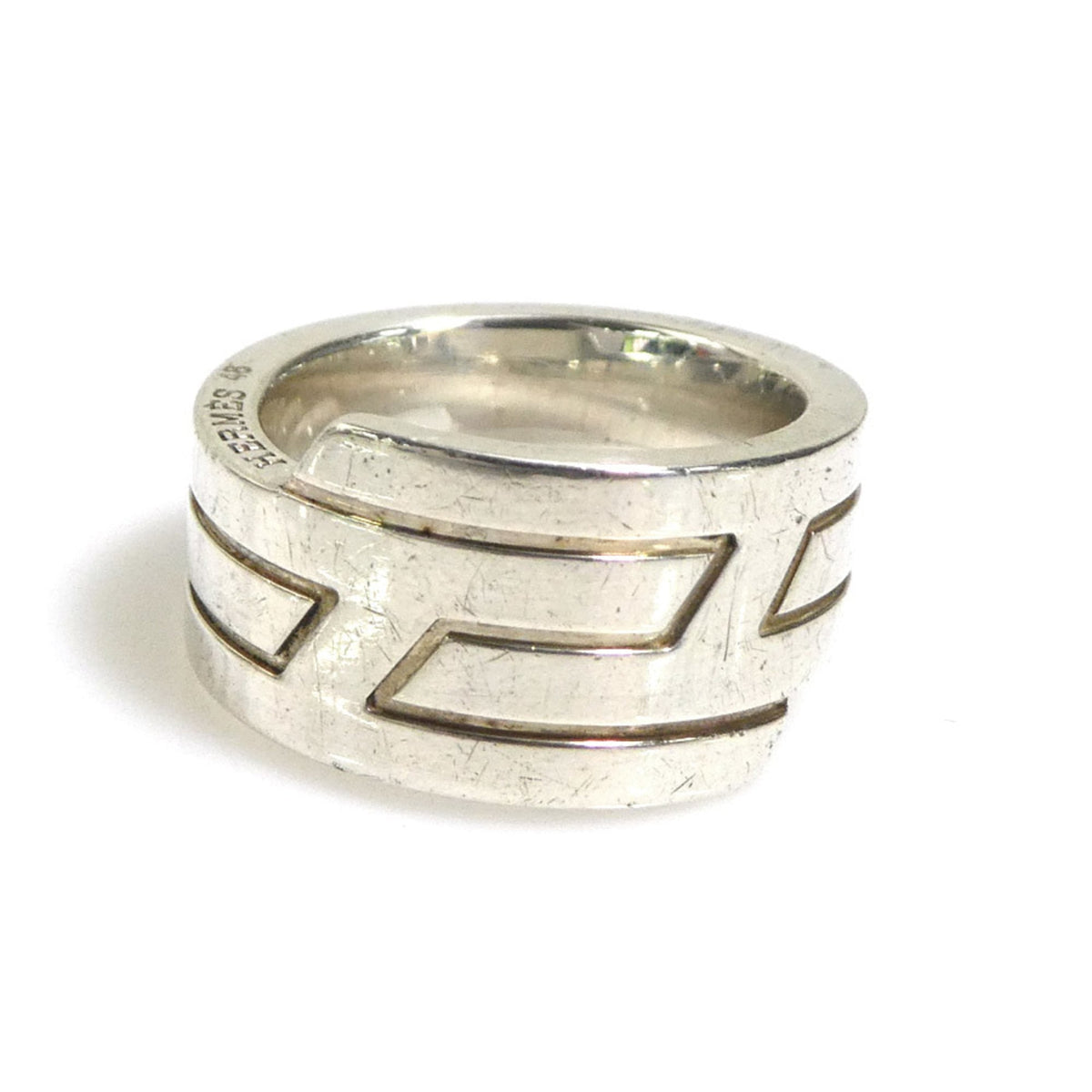 Hermes Silver 925 Band Ring (Pre-Owned)