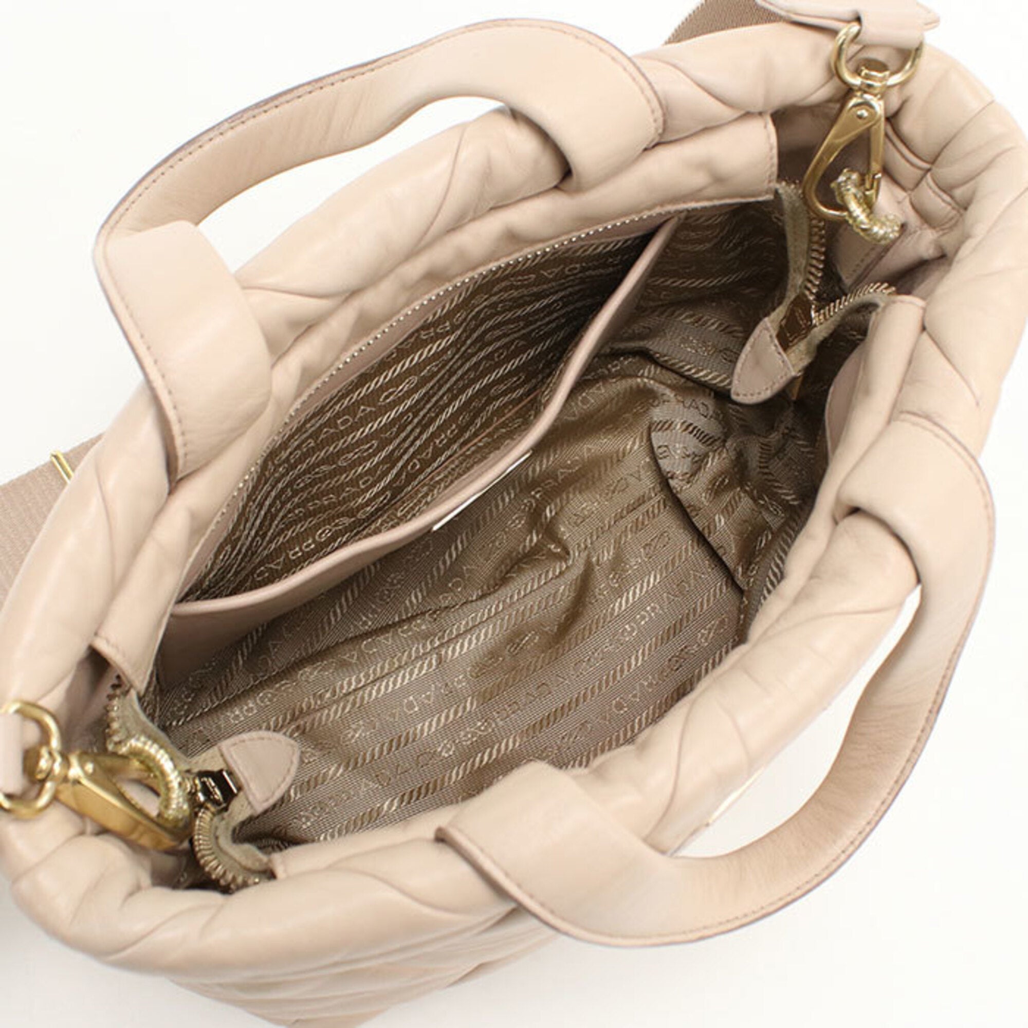 Prada Beige Leather Tote Bag (Pre-Owned)
