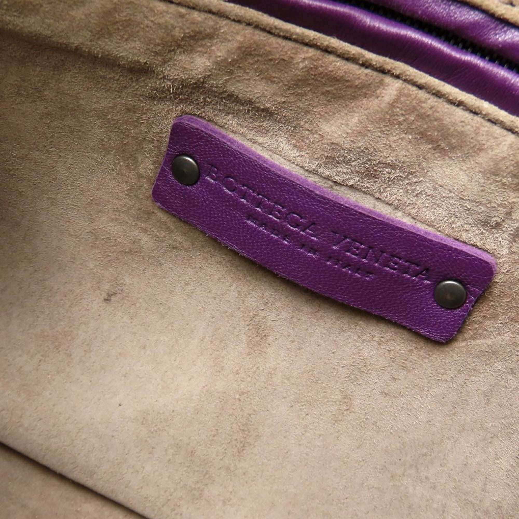Bottega Veneta Purple Leather Shoulder Bag (Pre-Owned)