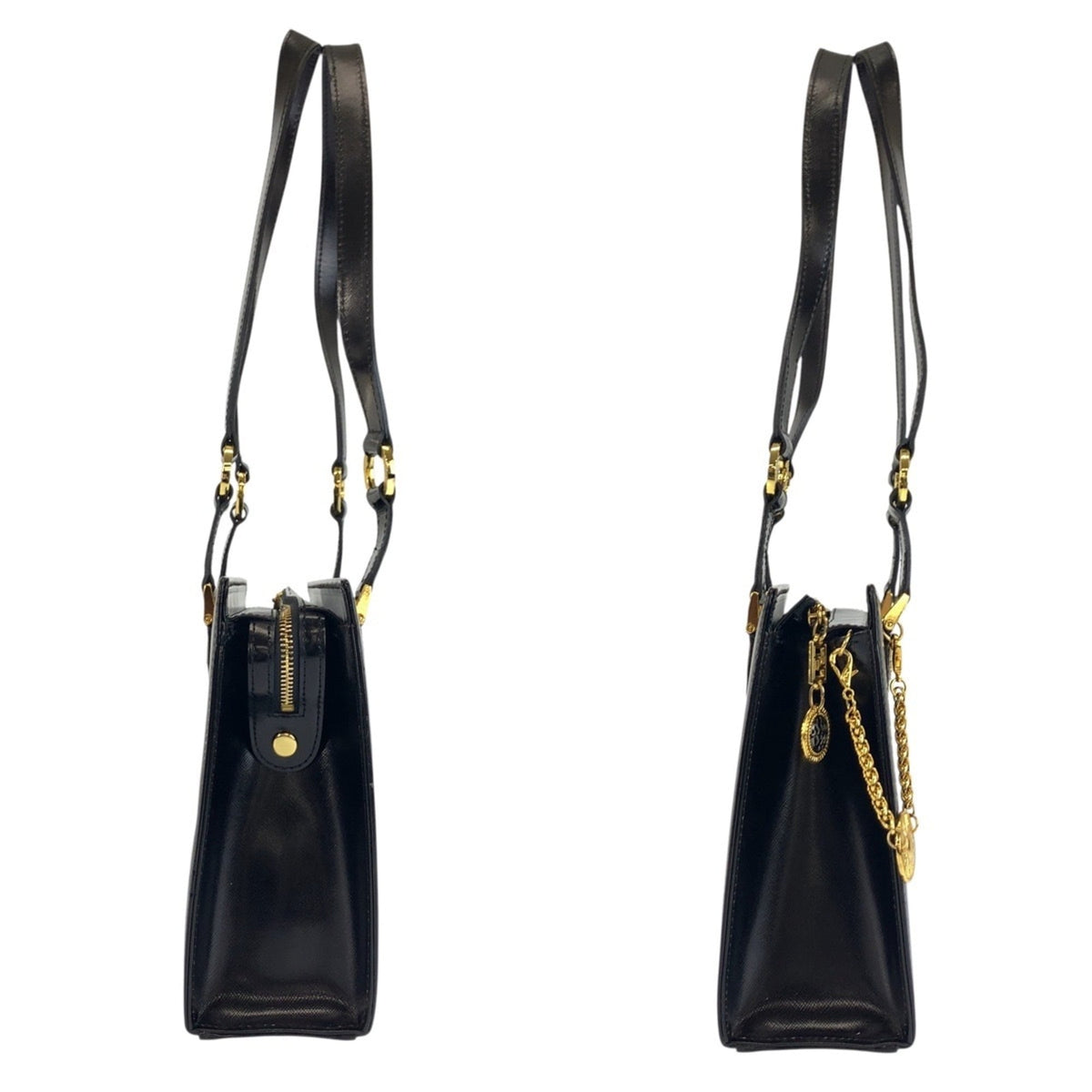 Versace Black Shoulder Bag Tote Bag (Pre-Owned)
