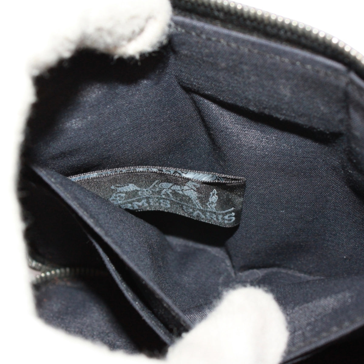 Hermes Black Gray Nylon Canvas Wallet (Bi-Fold) (Pre-Owned)