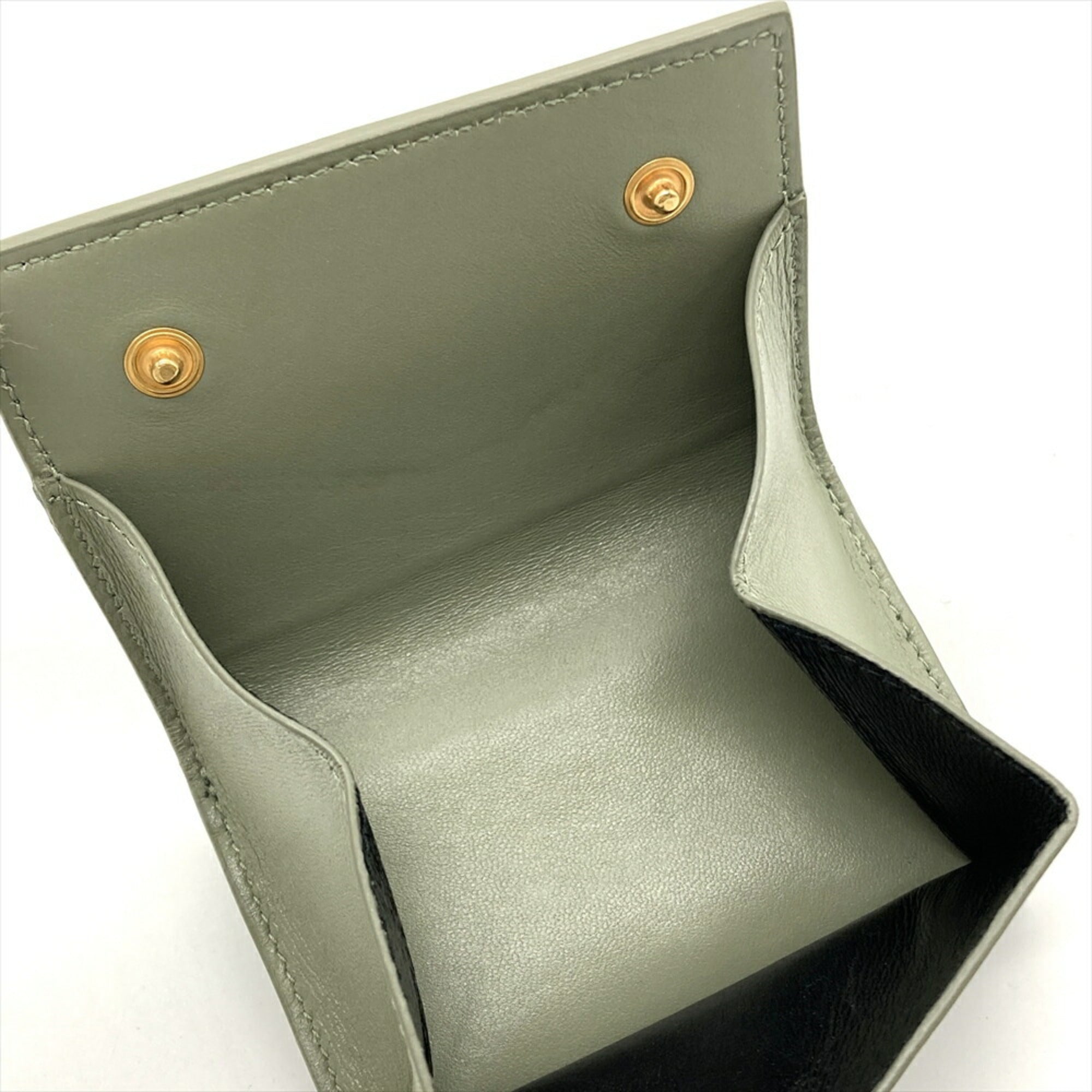 Saint Laurent Khaki Leather Wallet (Tri-Fold) (Pre-Owned)