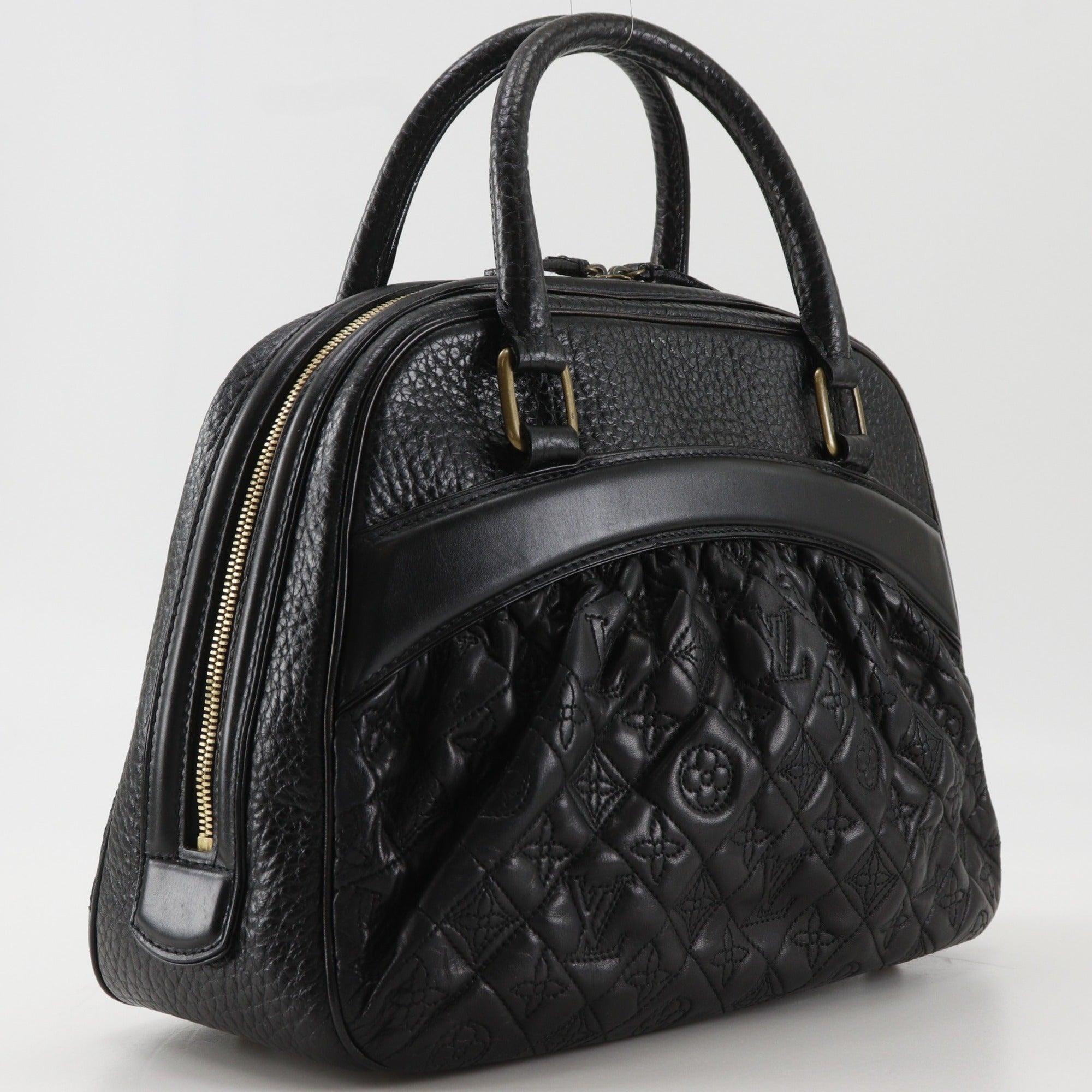 Louis Vuitton Black Monogram Noir Monogram Leather Handbag (Pre-Owned)