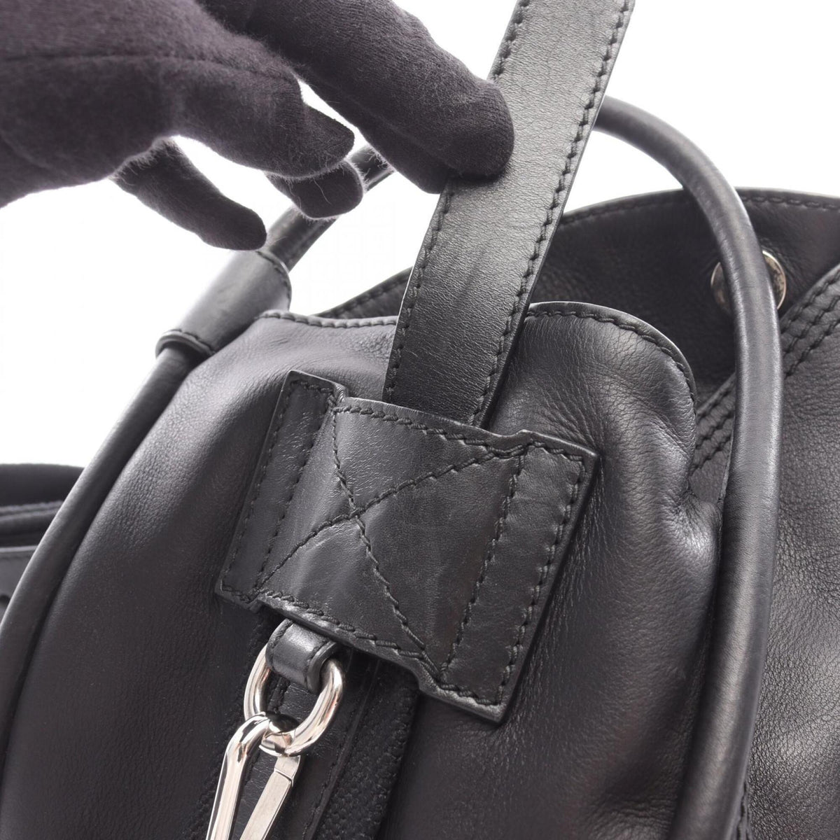 Christian Dior Black Leather Handbag Shoulder Bag (Pre-Owned)
