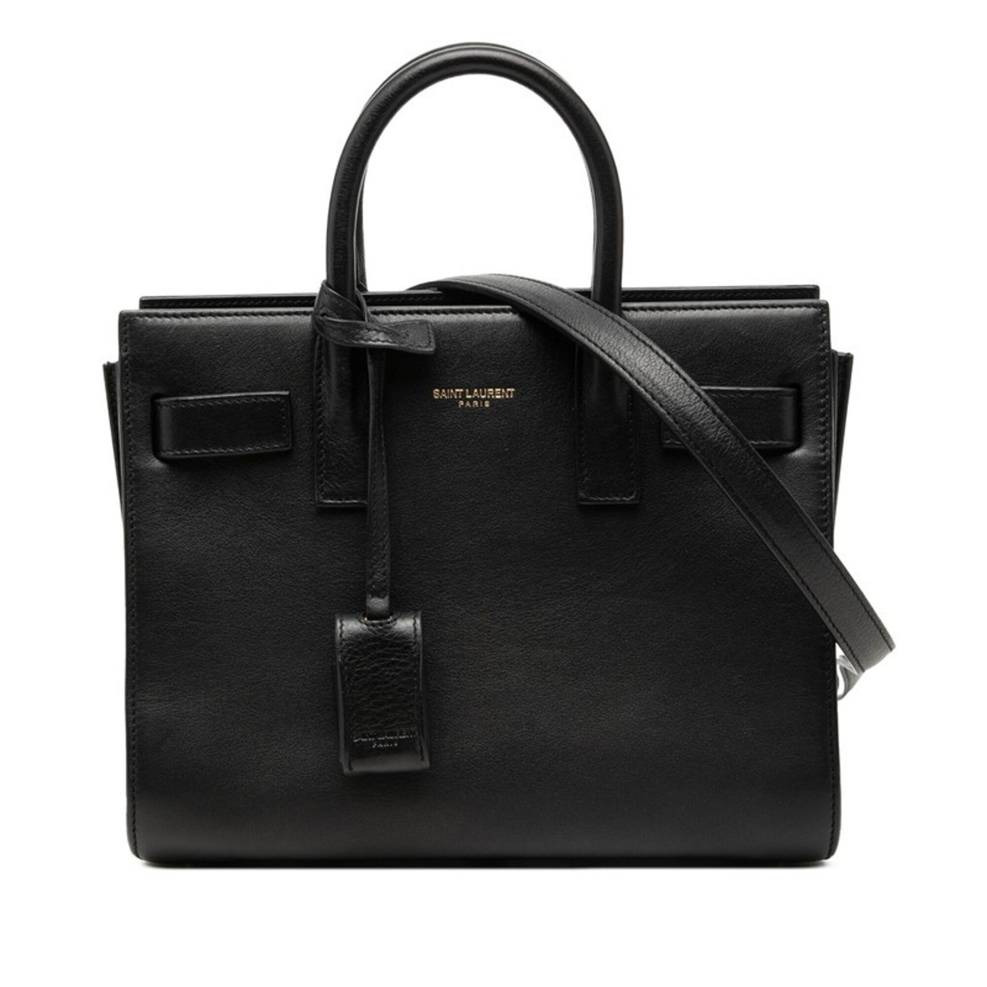 Saint Laurent Black Leather Handbag Shoulder Bag (Pre-Owned)
