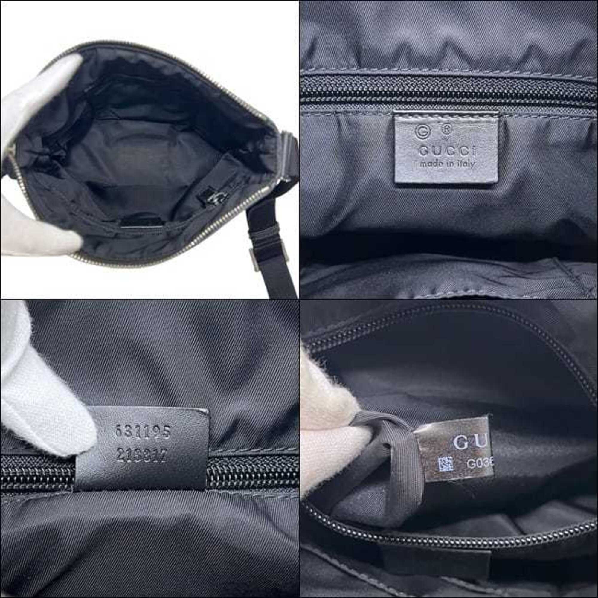 Gucci Black Canvas Leather Shoulder Bag (Pre-Owned)