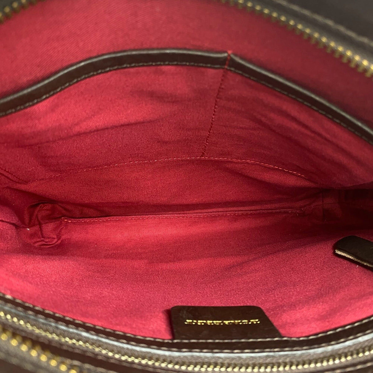 Burberry Beige Brown Leather Wool Pochette Shoulder Bag (Pre-Owned)