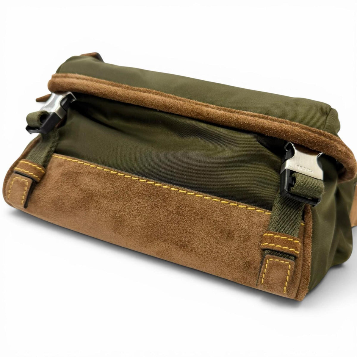 Prada Brown Khaki Polyamide Leather Sling Bag (Pre-Owned)