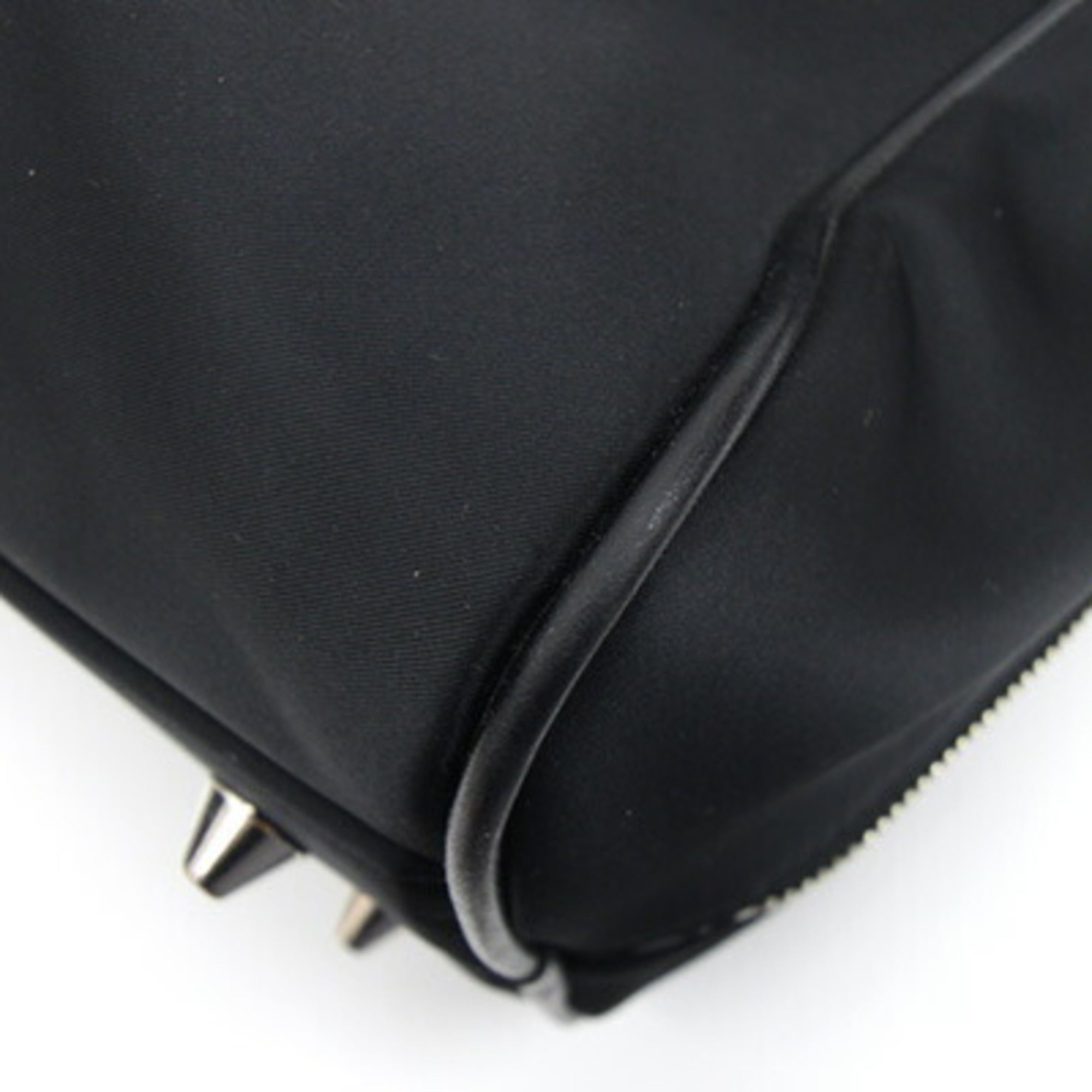 Burberry Black Nylon Leather Boston Bag Shoulder Bag (Pre-Owned)